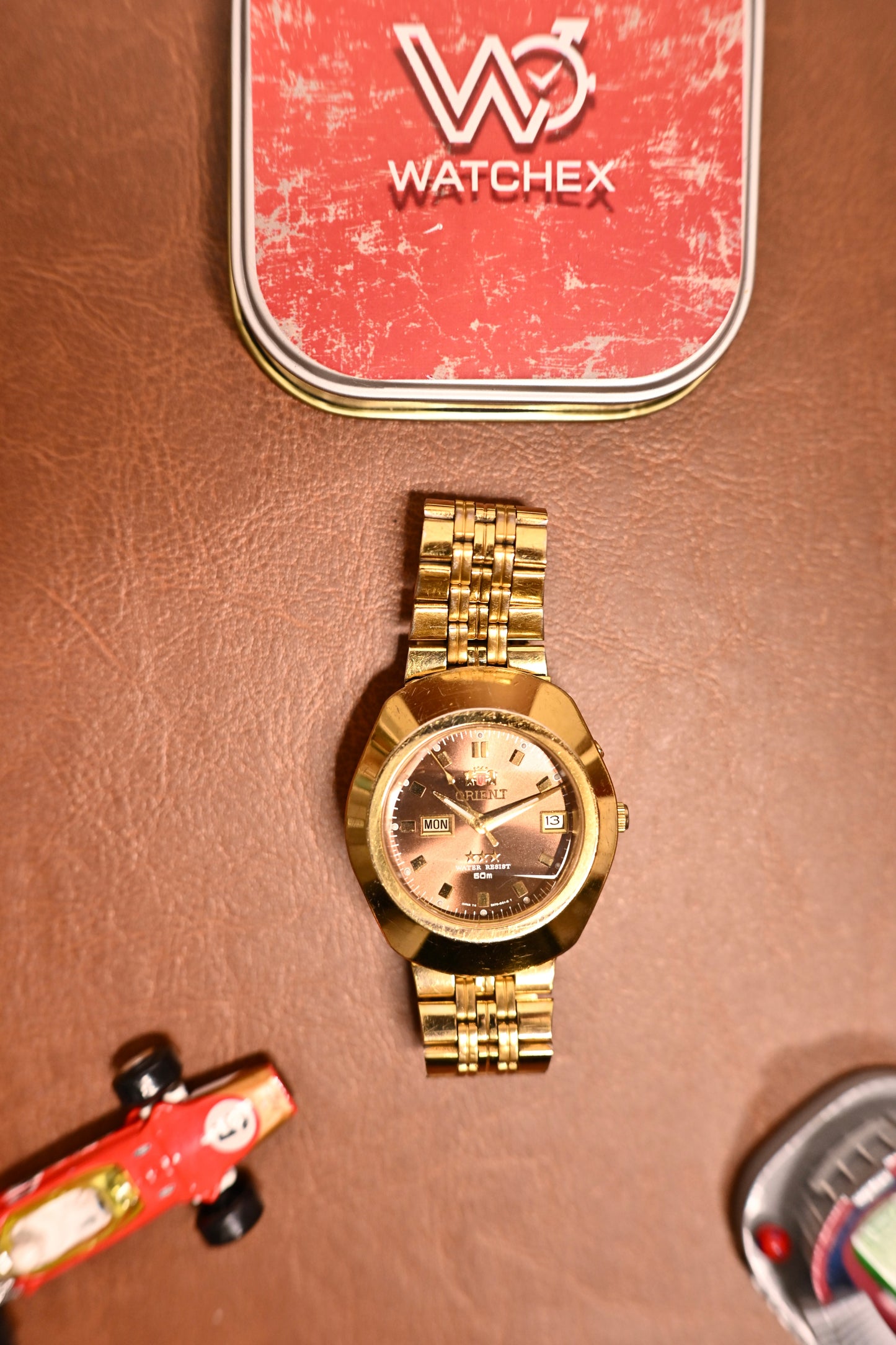 vintage Orient Tristar Automatic Brown Sunburst Dial 21 Jewels (EM70-A0) | Watchex India