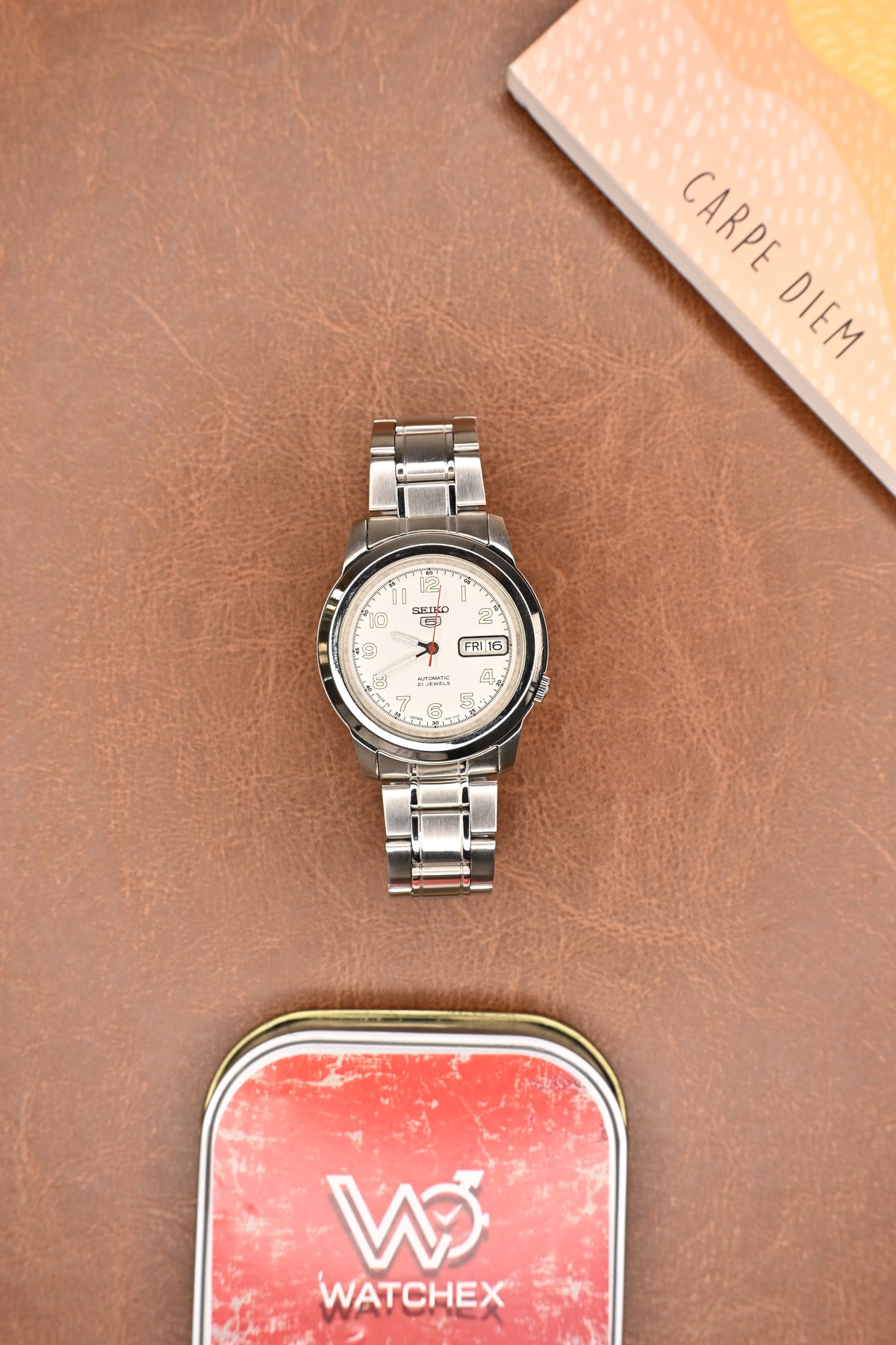 Seiko 5 Arabic Dial Silver Sunburst Automatic Men’s Wristwatch | Watchex Vintage Collection