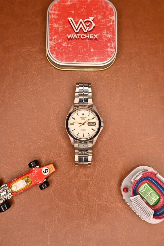 vintage Seiko 5 Automatic Cream Dial Japan Domestic Model 21 Jewels (7S26-02T0) | Watchex India