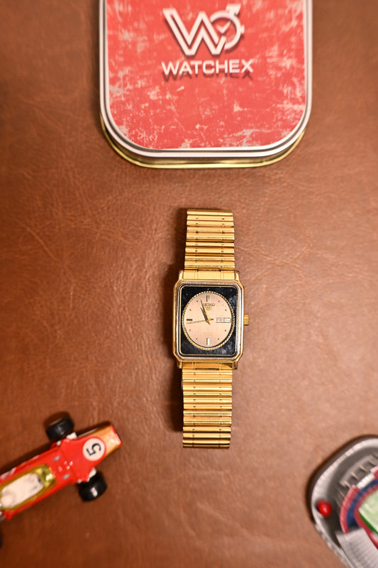 vintage Seiko 5 Ladies Automatic Black Dial Gold-Tone 21 Jewels (4206-5020) | Watchex India