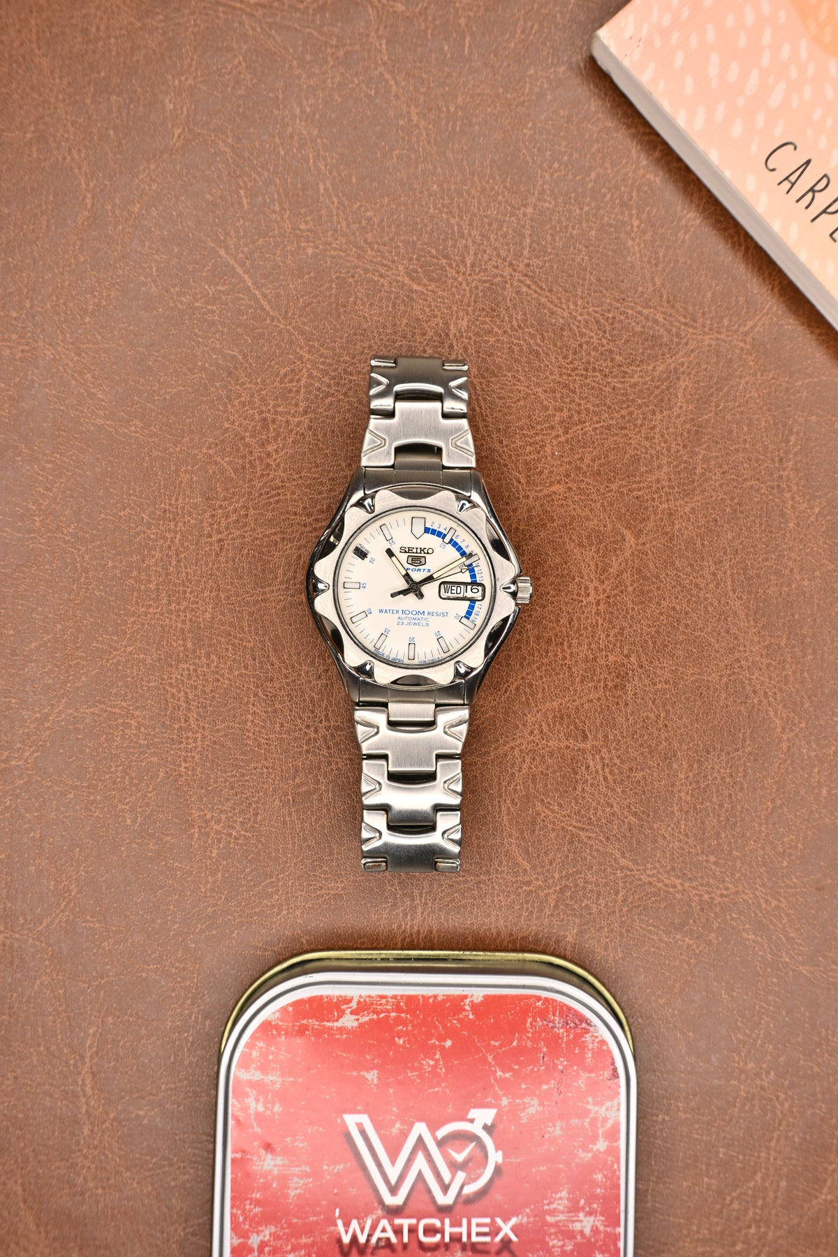 Seiko 5 Sports Silver Dial 100M Water Resistant Automatic Men’s Wristwatch | Watchex Vintage Collection