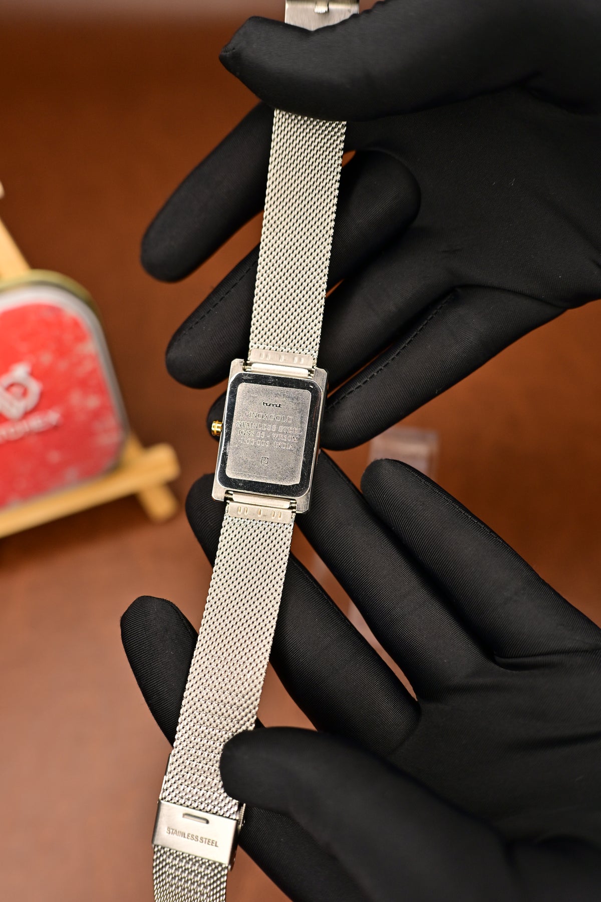 NOS HMT Inoxgold TGSS 05 WR30M 1 05 005 Champagne Dial Quartz Rectangular Dress Watch — Watchex India