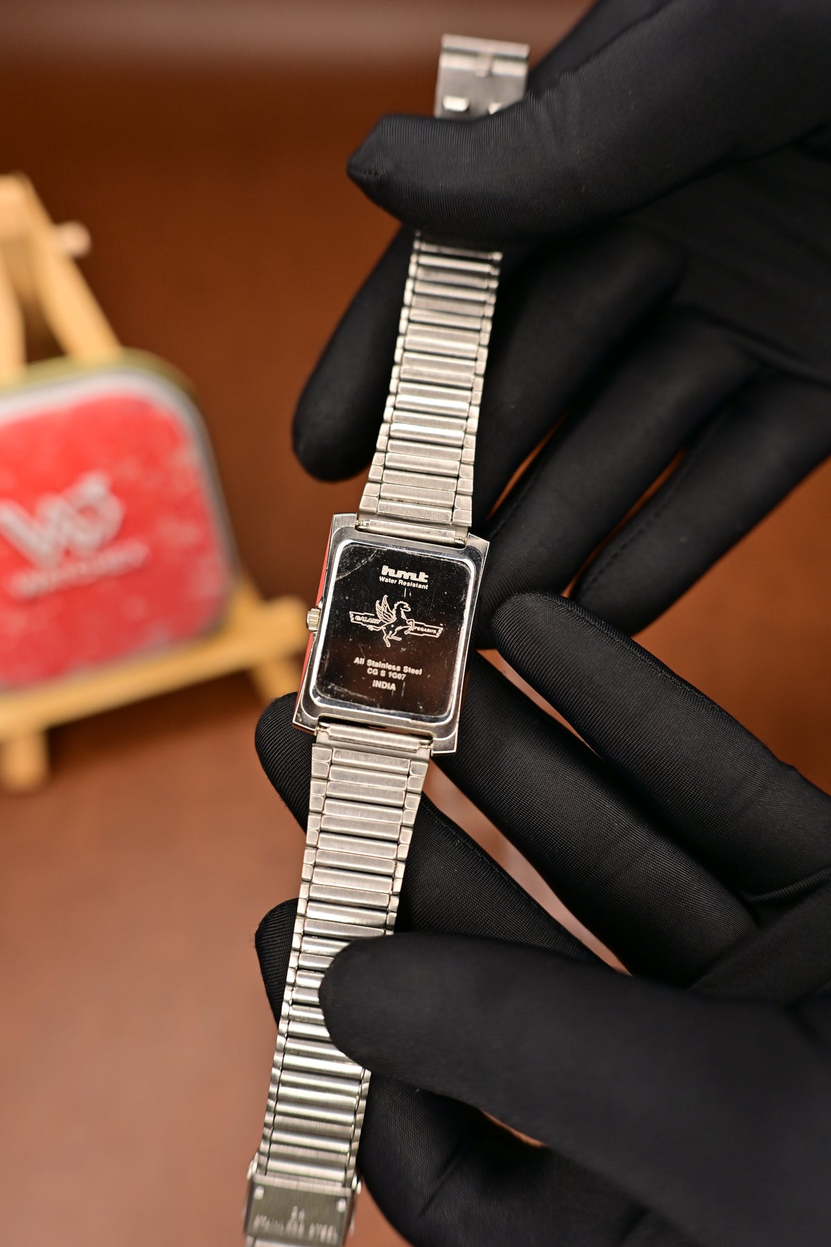 NOS HMT Pegasus Galaxy CG S 1G07 Black Dial Rectangular Dress Watch — Watchex India