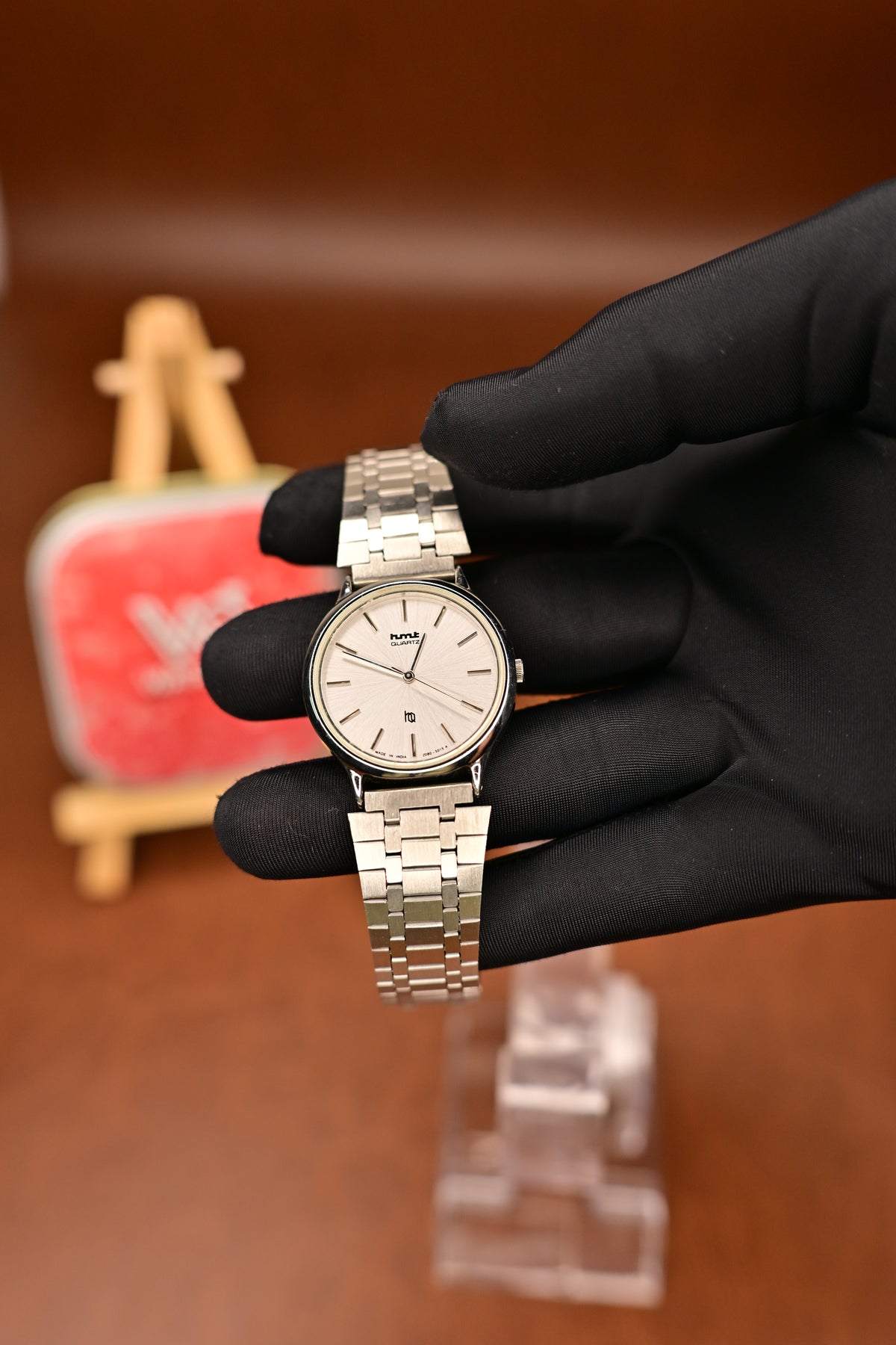 NOS HMT Quartz 2080-5015 Silver Sunburst Dial Round Dress Watch — Watchex India