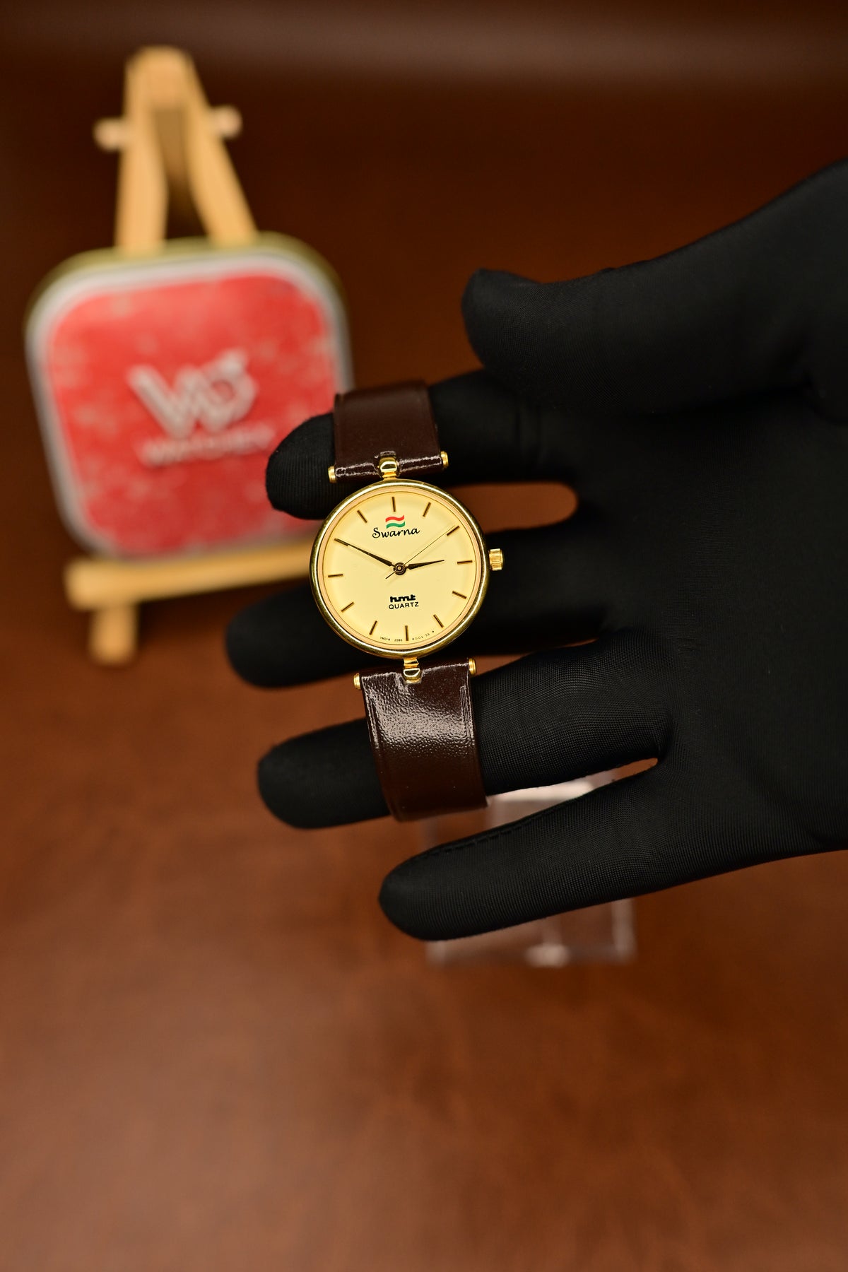 NOS HMT Swarna 2080-AGGL 55 Champagne Dial Quartz Ladies Dress Watch — Watchex India