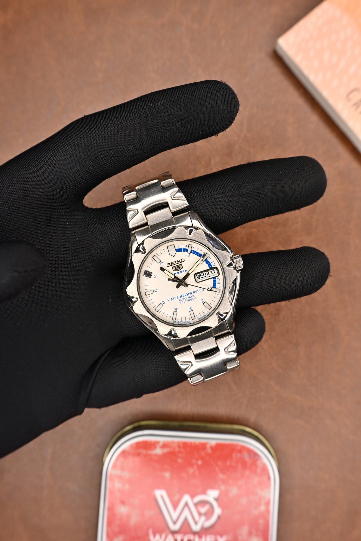 Seiko 5 Sports Silver Dial 100M Water Resistant Automatic Men’s Wristwatch | Watchex Vintage Collection