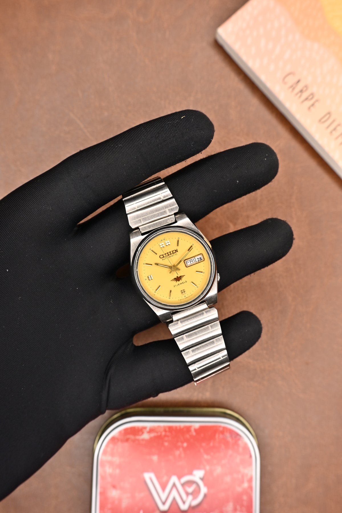 Citizen Yellow Sunburst Dial Automatic Stainless Steel Men’s Wristwatch | Watchex Vintage Collection