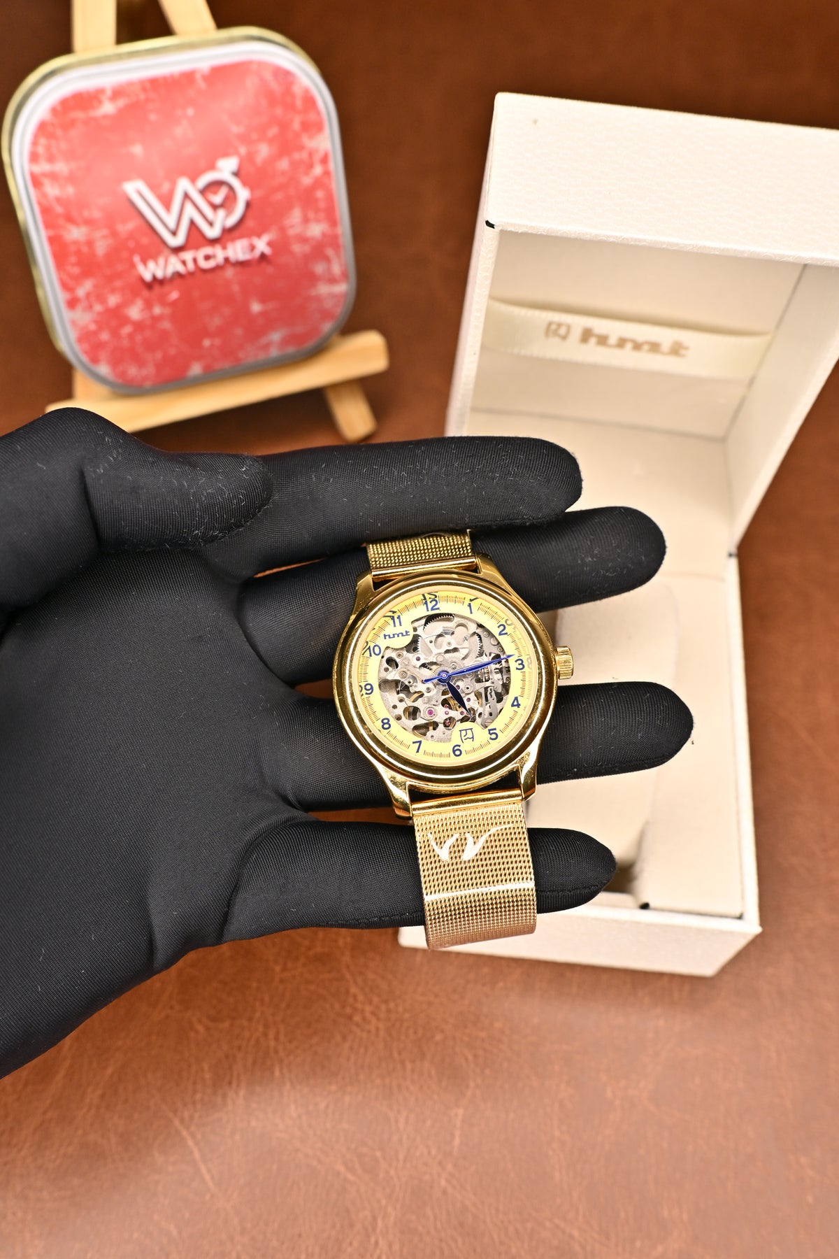 NOS HMT SASL-02 Skeleton Automatic Gold-Plated Men’s Wristwatch | Watchex NOS Collection