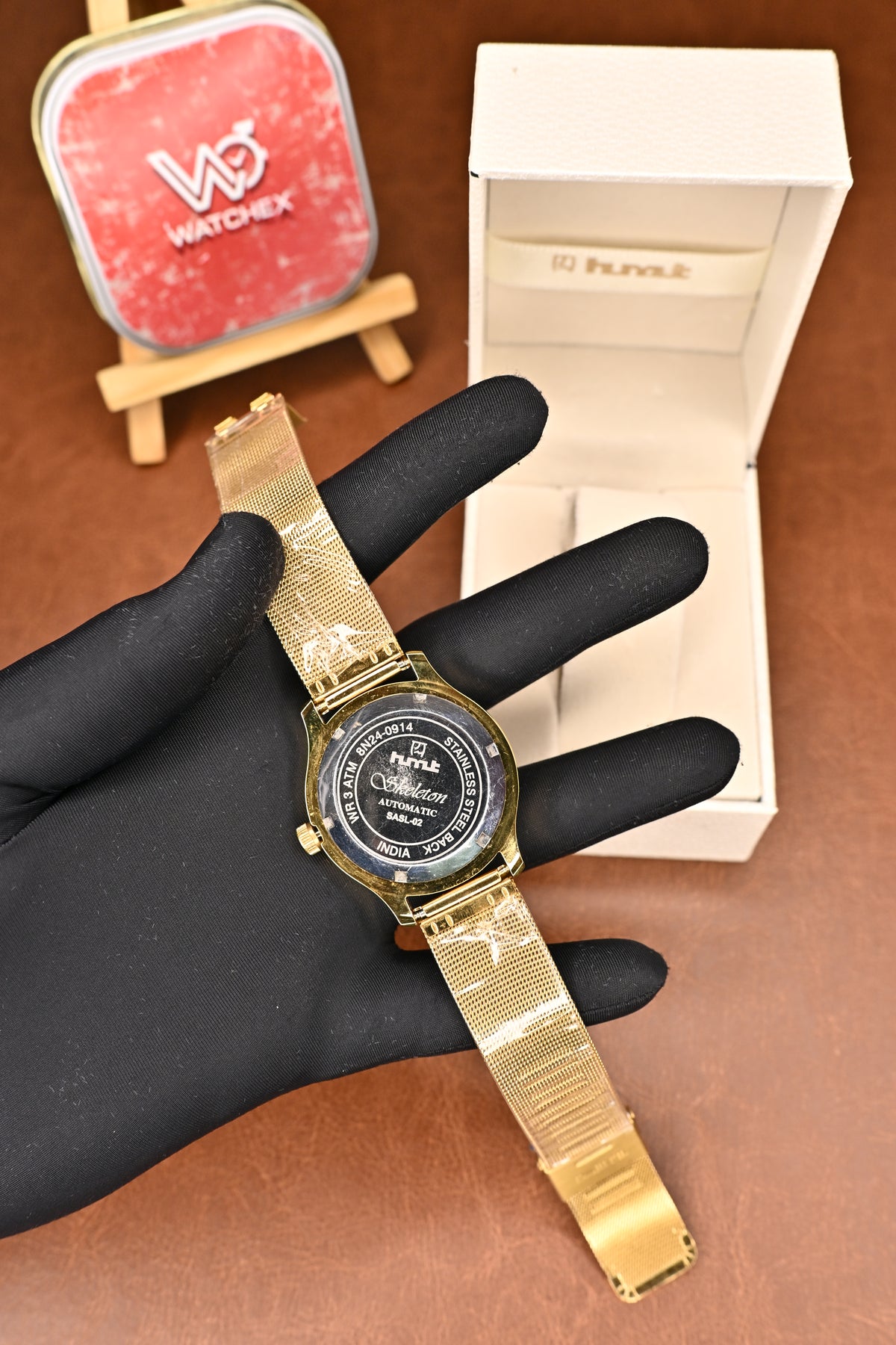 NOS HMT SASL-02 Skeleton Automatic Gold-Plated Men’s Wristwatch | Watchex NOS Collection