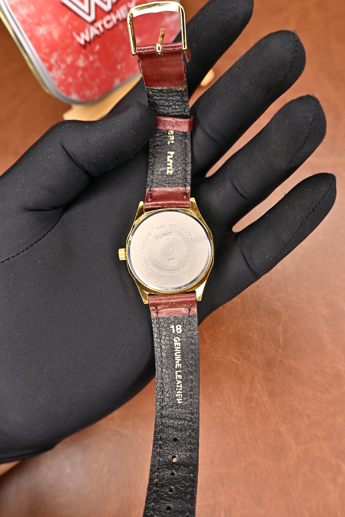NOS HMT Surya Gold Dial Mechanical Watch with Original HMT Box