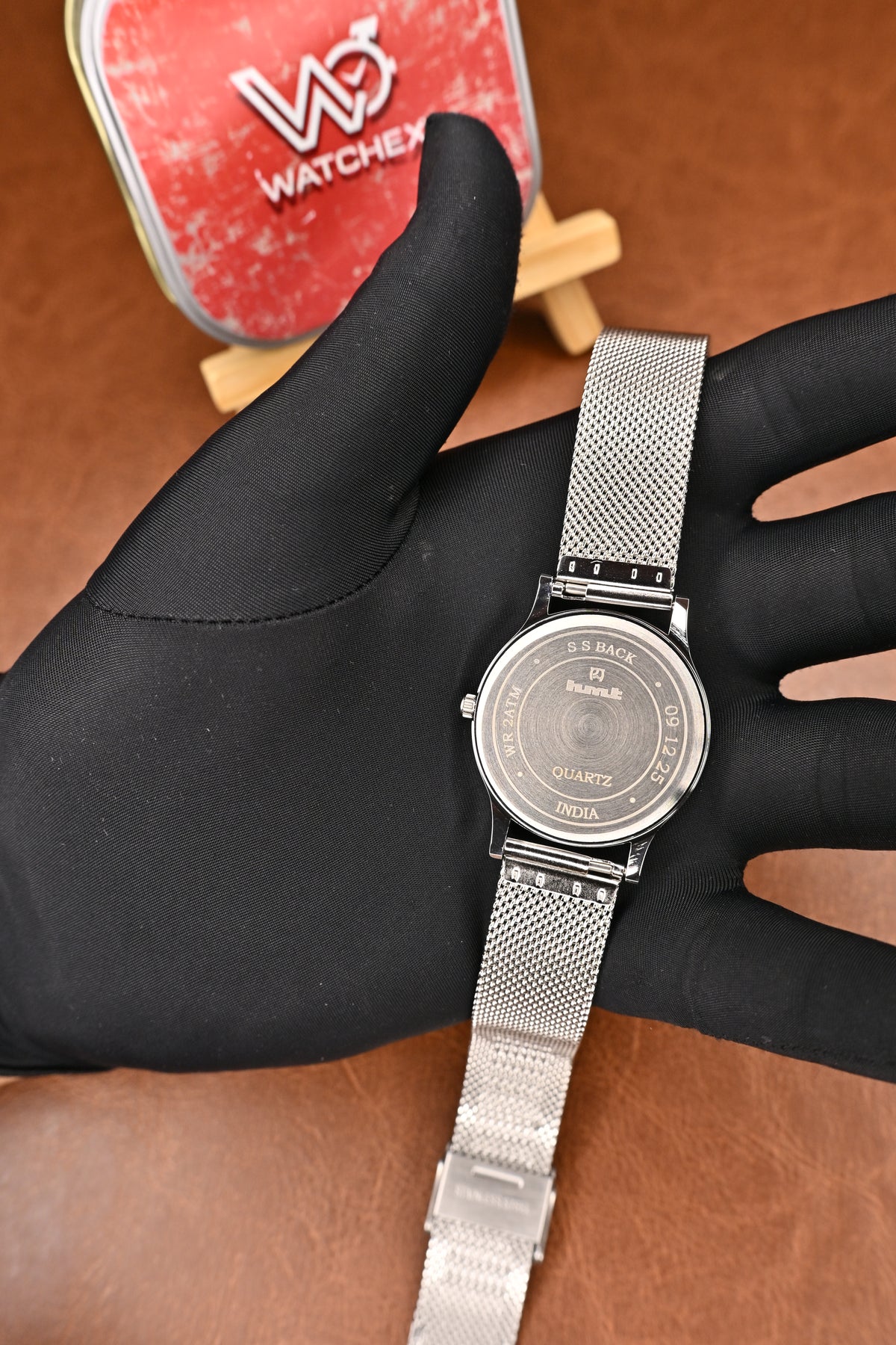 NOS HMT Gandaberunda White Dial Quartz Watch with Milanese Mesh Bracelet | Watchex NOS Collection