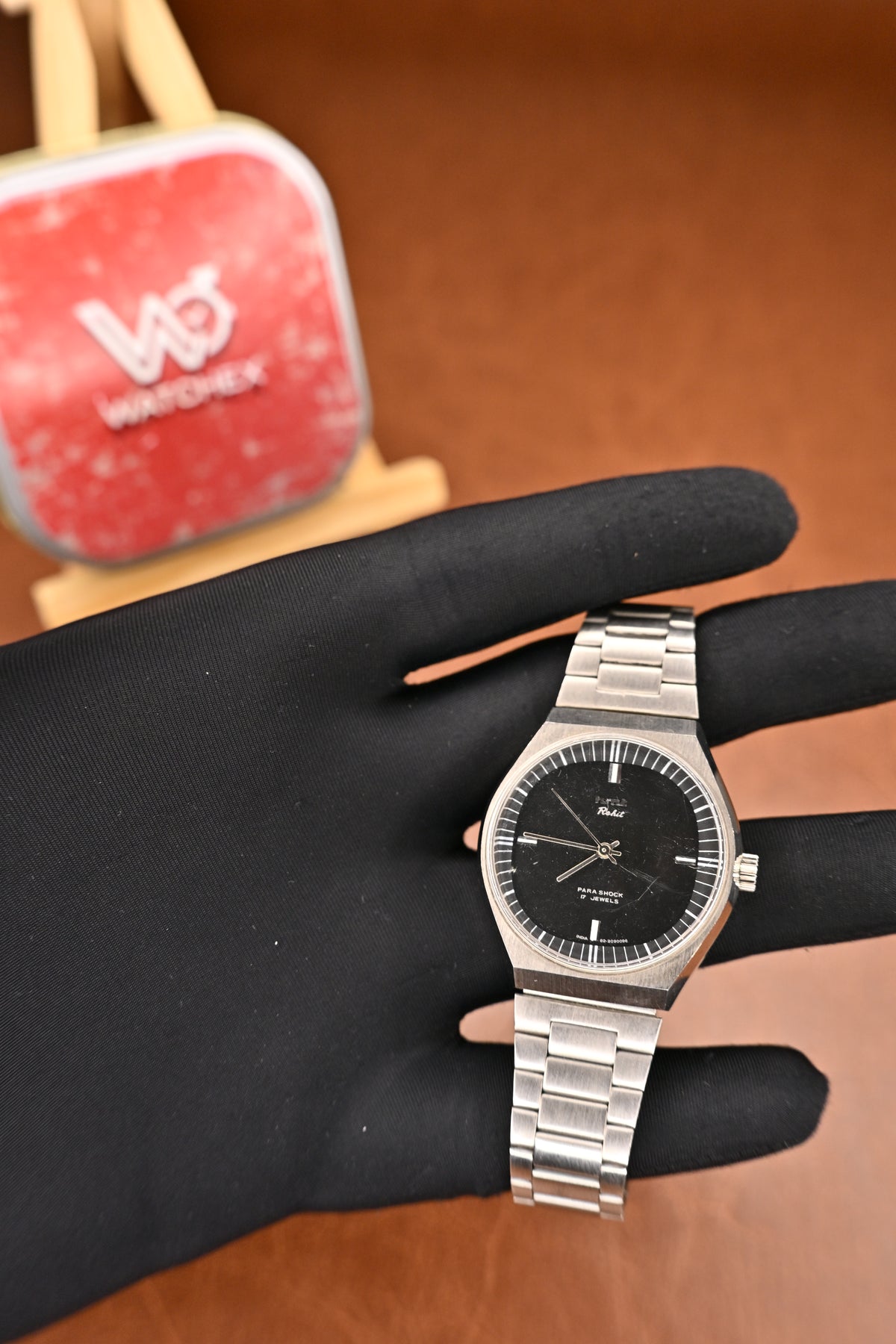 NOS HMT Rohit Black Dial Mechanical Watch – Stainless Steel Bracelet | Watchex NOS Collection
