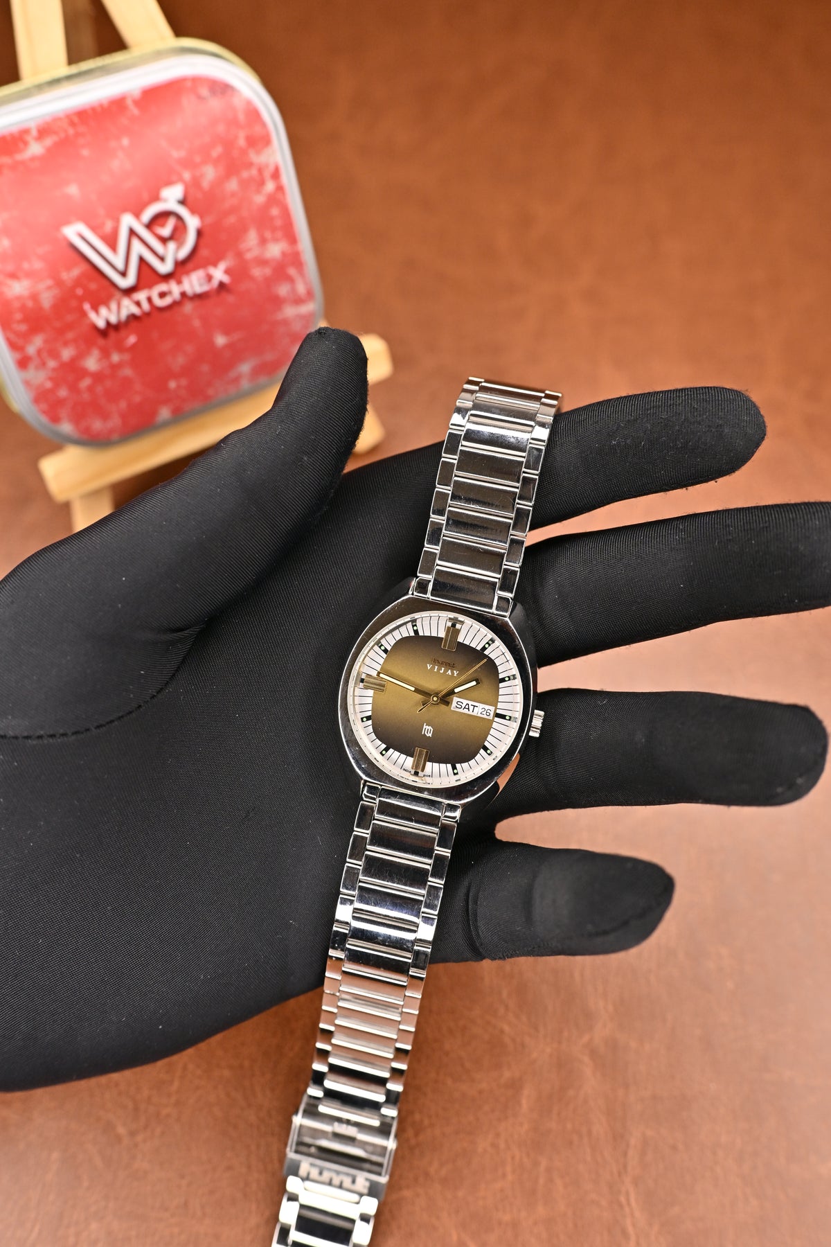 NOS HMT Vijay Brown Dial Quartz Watch | Watchex NOS Collection