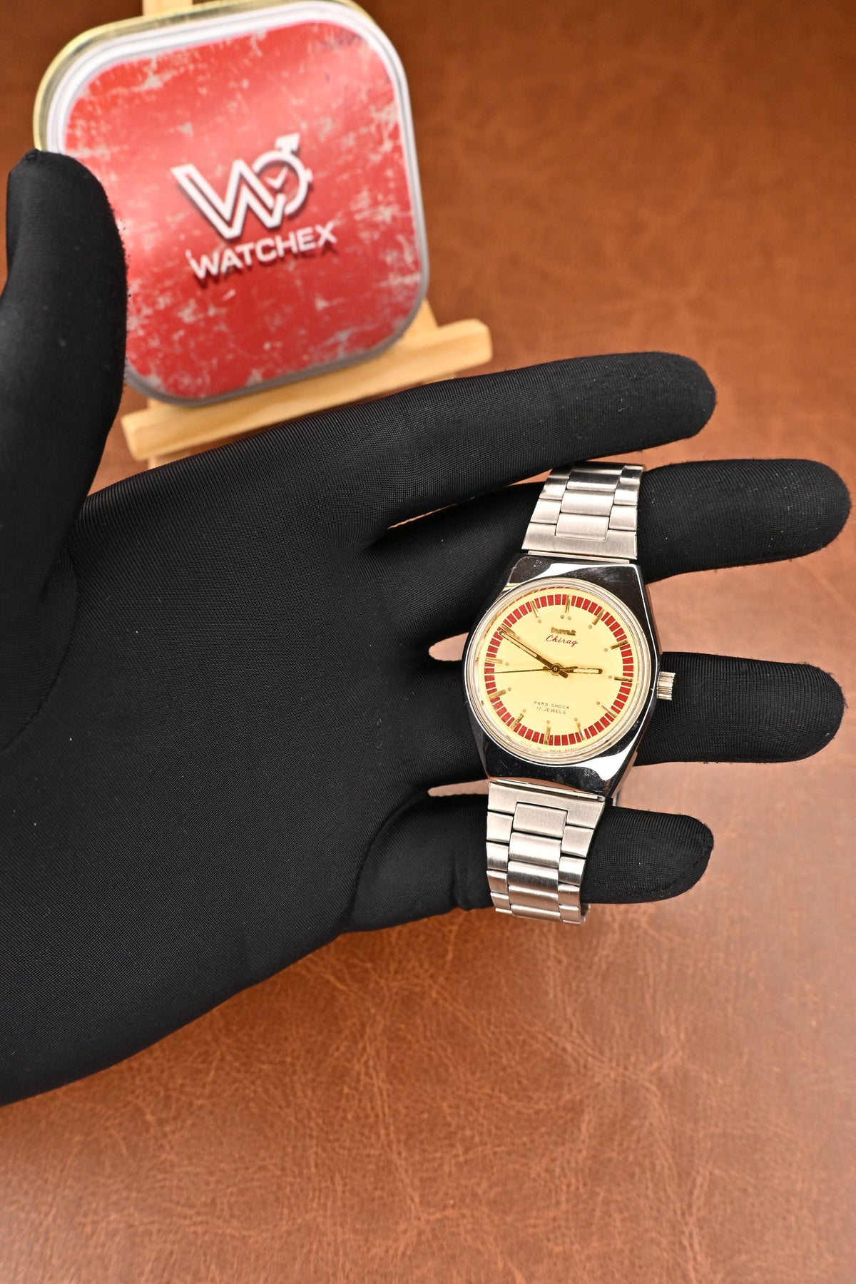 NOS HMT Chirag Cream Dial Mechanical Watch with Stainless Steel Bracelet | Watchex NOS Collection