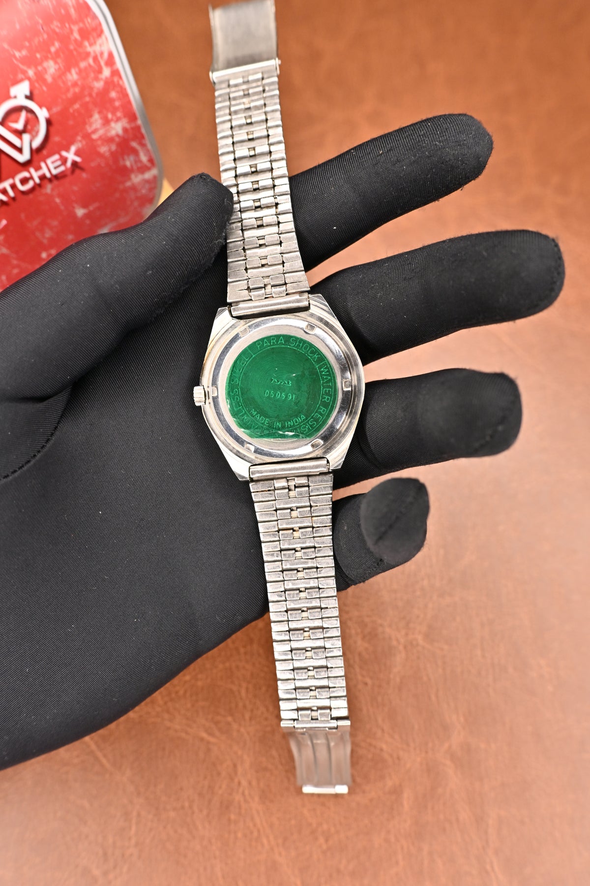 NOS HMT Maurya Silver Sunburst Dial Mechanical Watch with Stainless Steel Bracelet | Watchex NOS Collection
