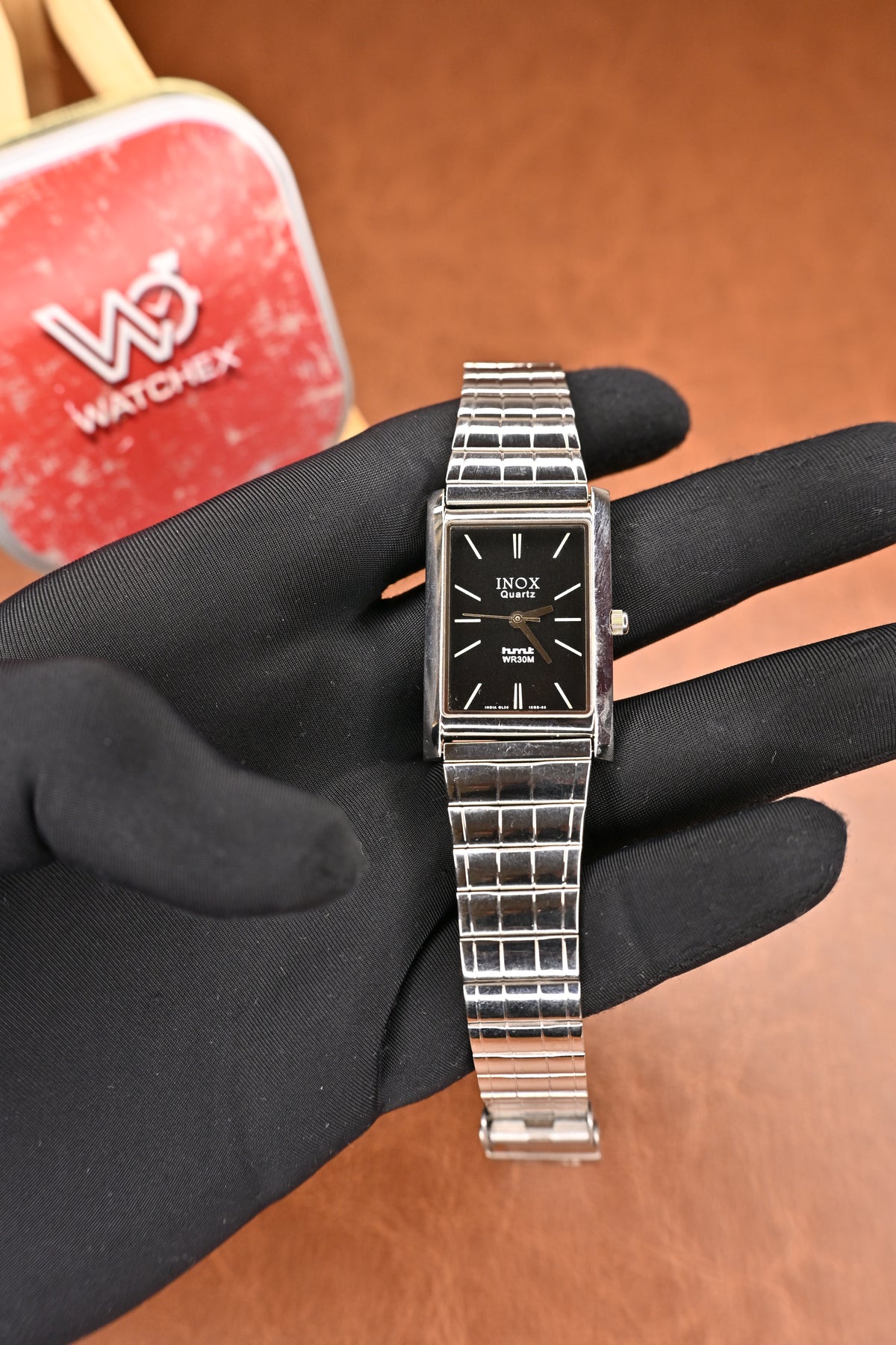 NOS HMT Inox Rectangular Dress Quartz Watch – Stainless Steel Bracelet | Watchex NOS Collection