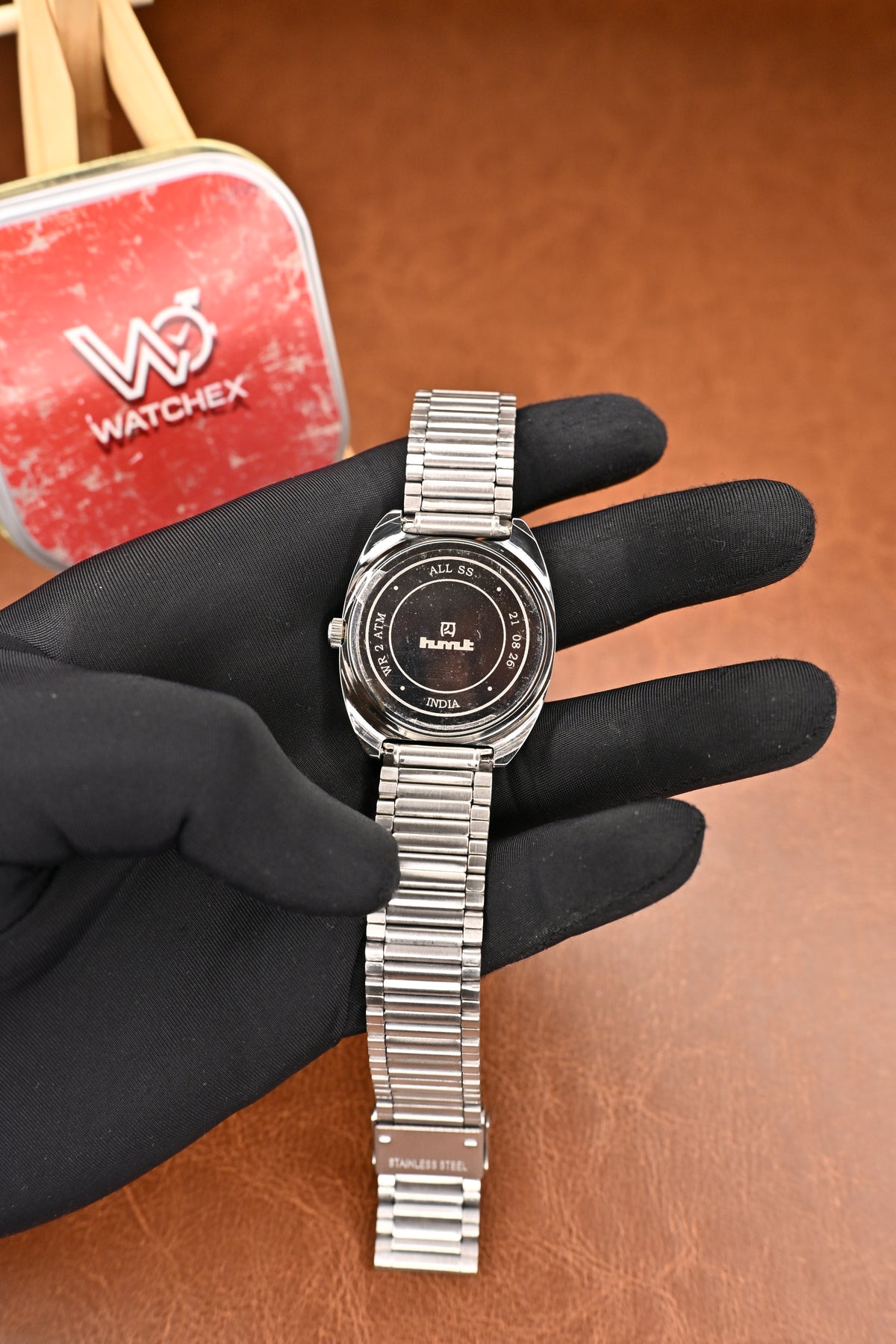 NOS HMT Kohinoor Silver Sunburst Quartz Watch – Stainless Steel Bracelet | Watchex NOS Collection