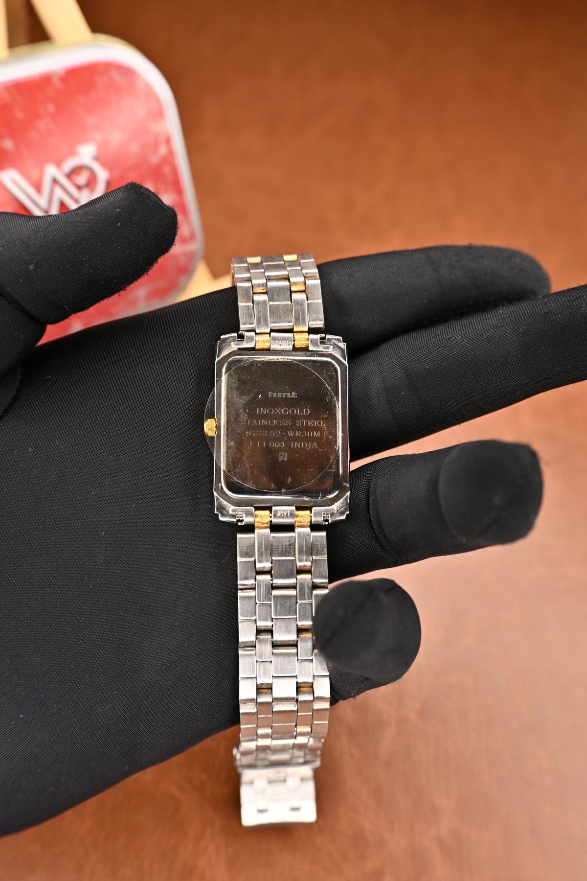NOS HMT Inoxgold Rectangular Dress Quartz Watch – Two-Tone Bracelet | Watchex NOS COLLECTION