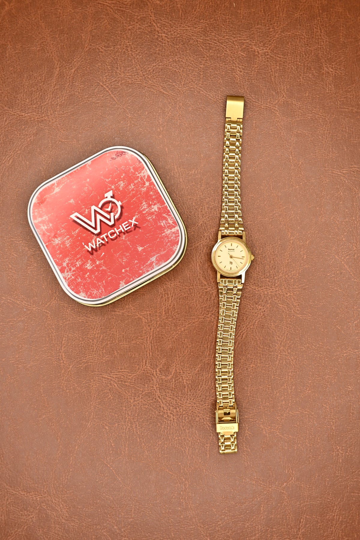 NOS HMT Quartz Gold-Tone Dial &amp; Bracelet Women’s Wristwatch | Watchex NOS Collection