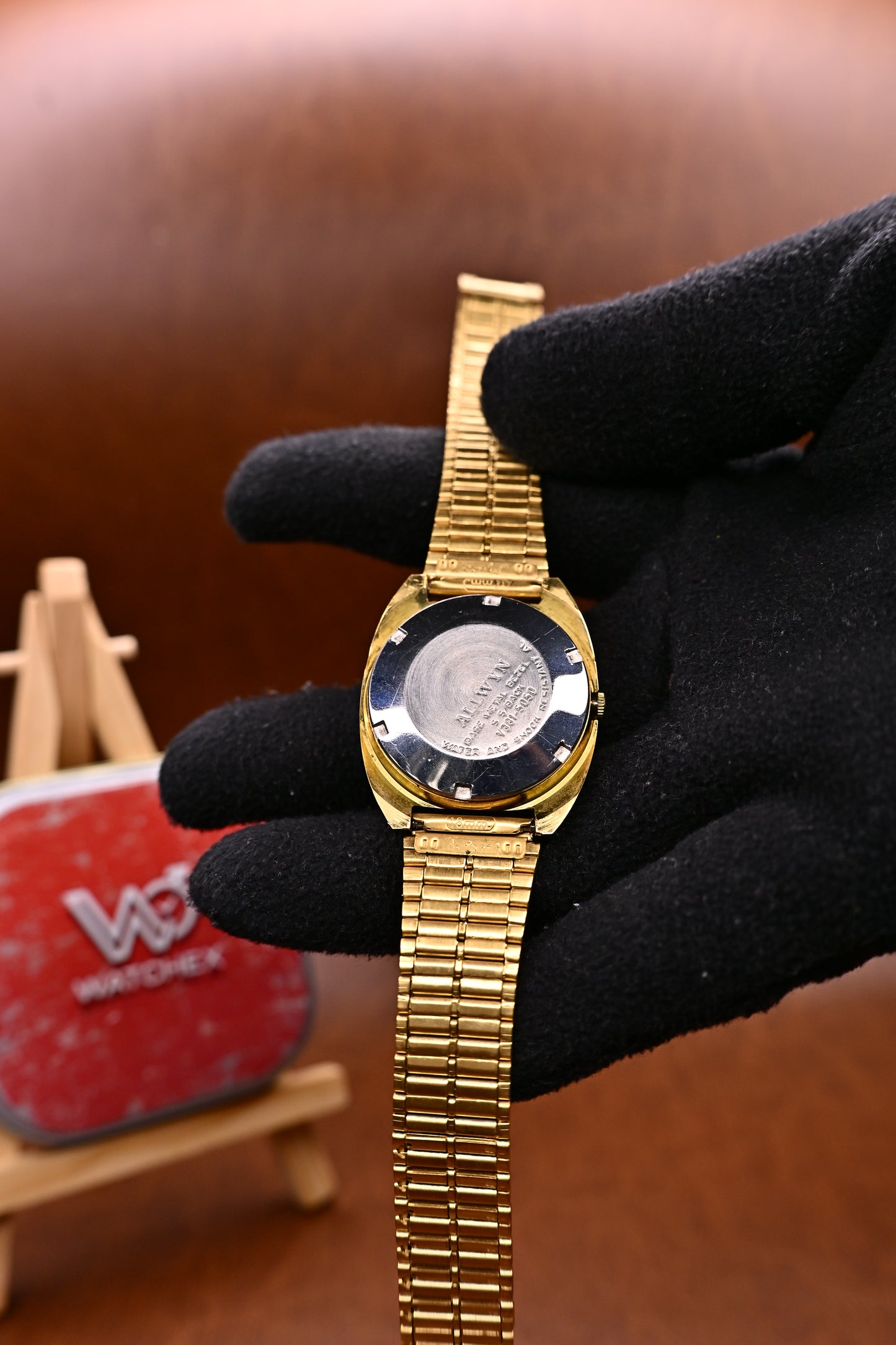 NOS Vintage Allwyn Automatic 21 Jewels Champagne TV Dial Day-Date | Watchex India
