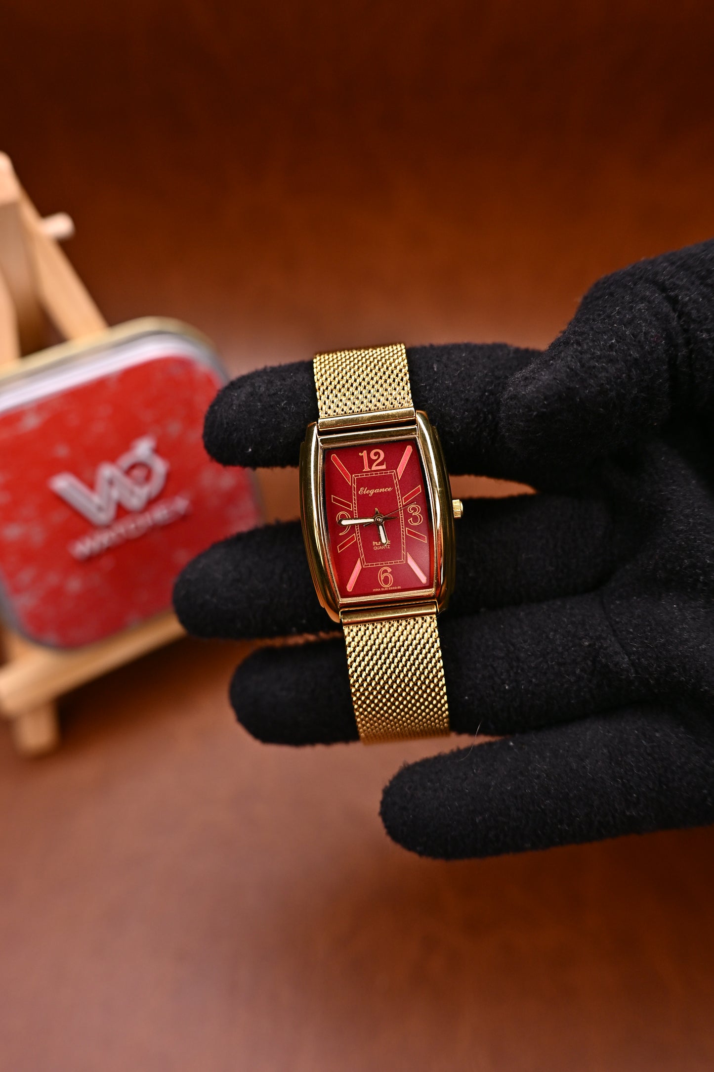 NOS HMT Elegance Crimson Red Dial Quartz (EGGG 55) | Watchex India