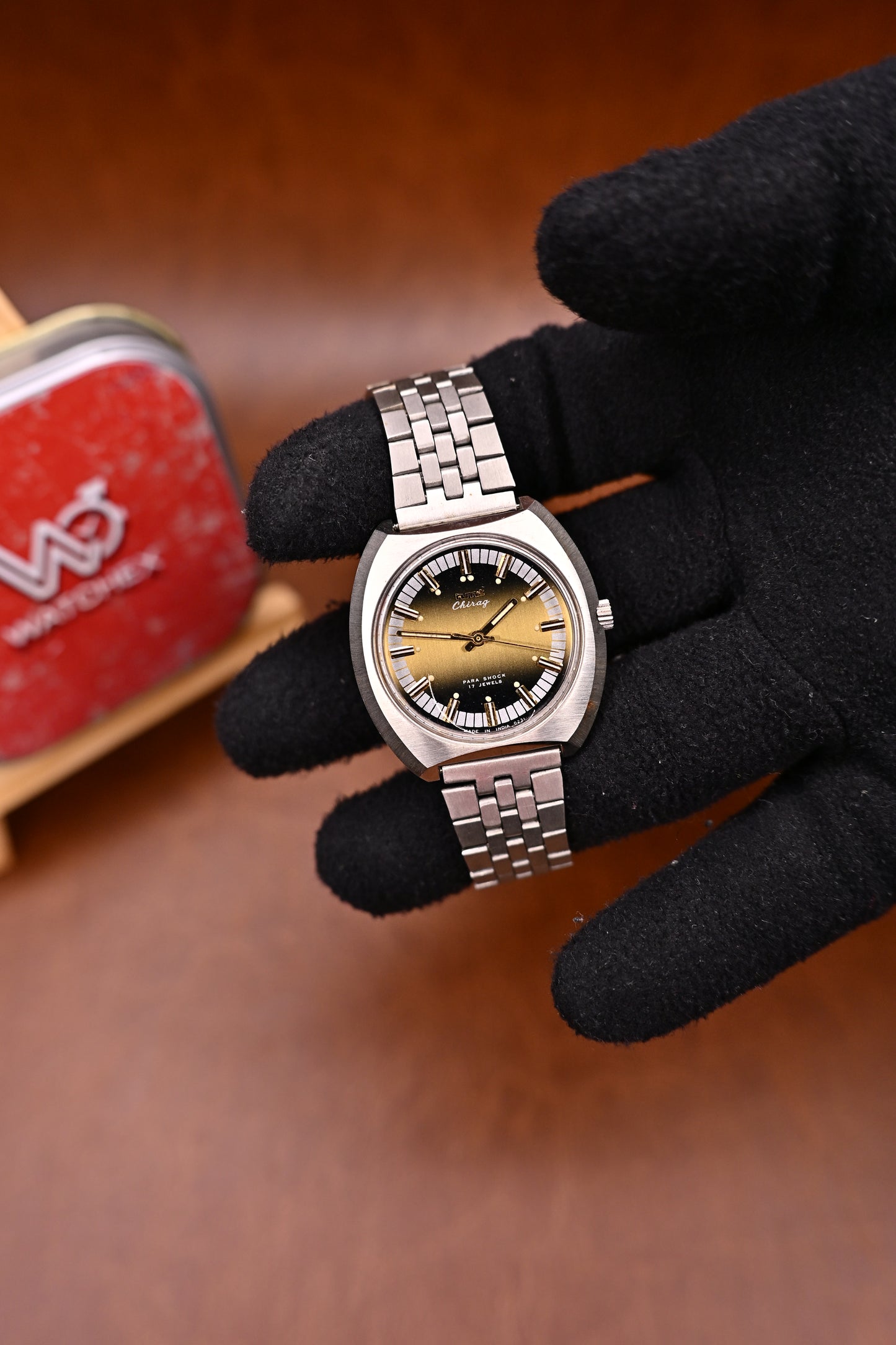 NOS HMT Chirag Mechanical – Olive Gradient Dial|Watchexindia