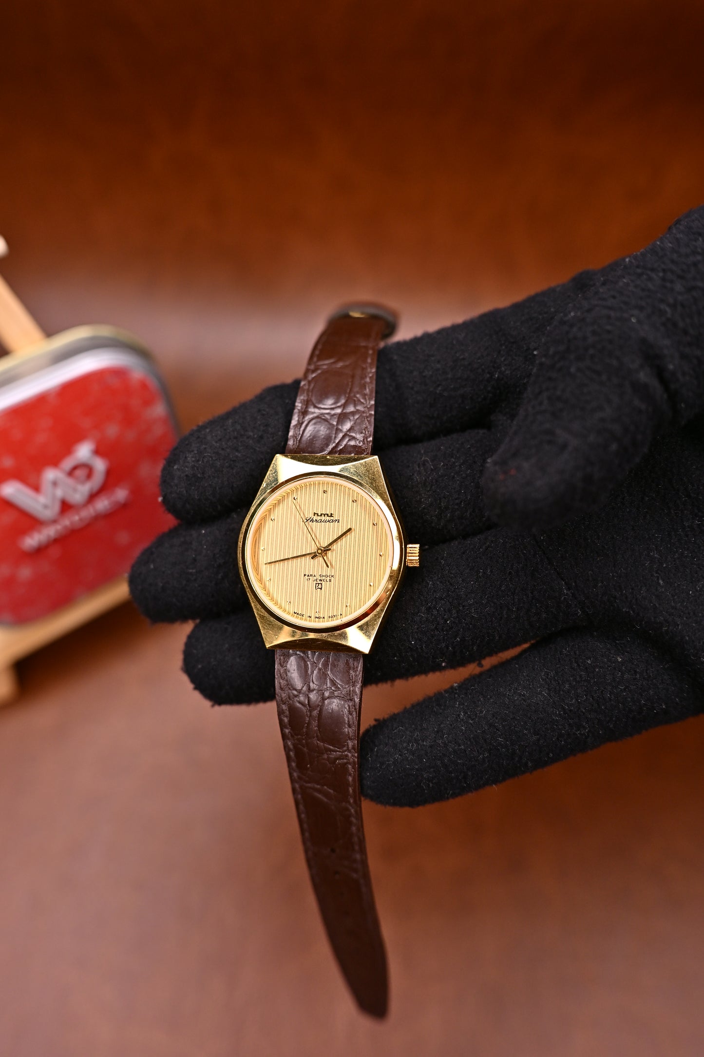 NOS HMT Shrawan Gold Plated Textured Dial Hand-Winding 0231 | Watchex India