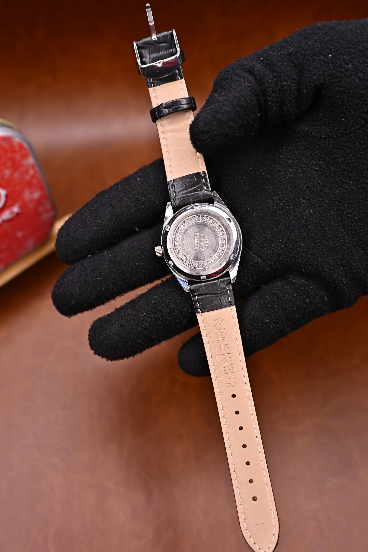 NOS HMT Janata Deluxe White Roman Dial With Leather Strap Hand-Winding (0231) | Watchex India