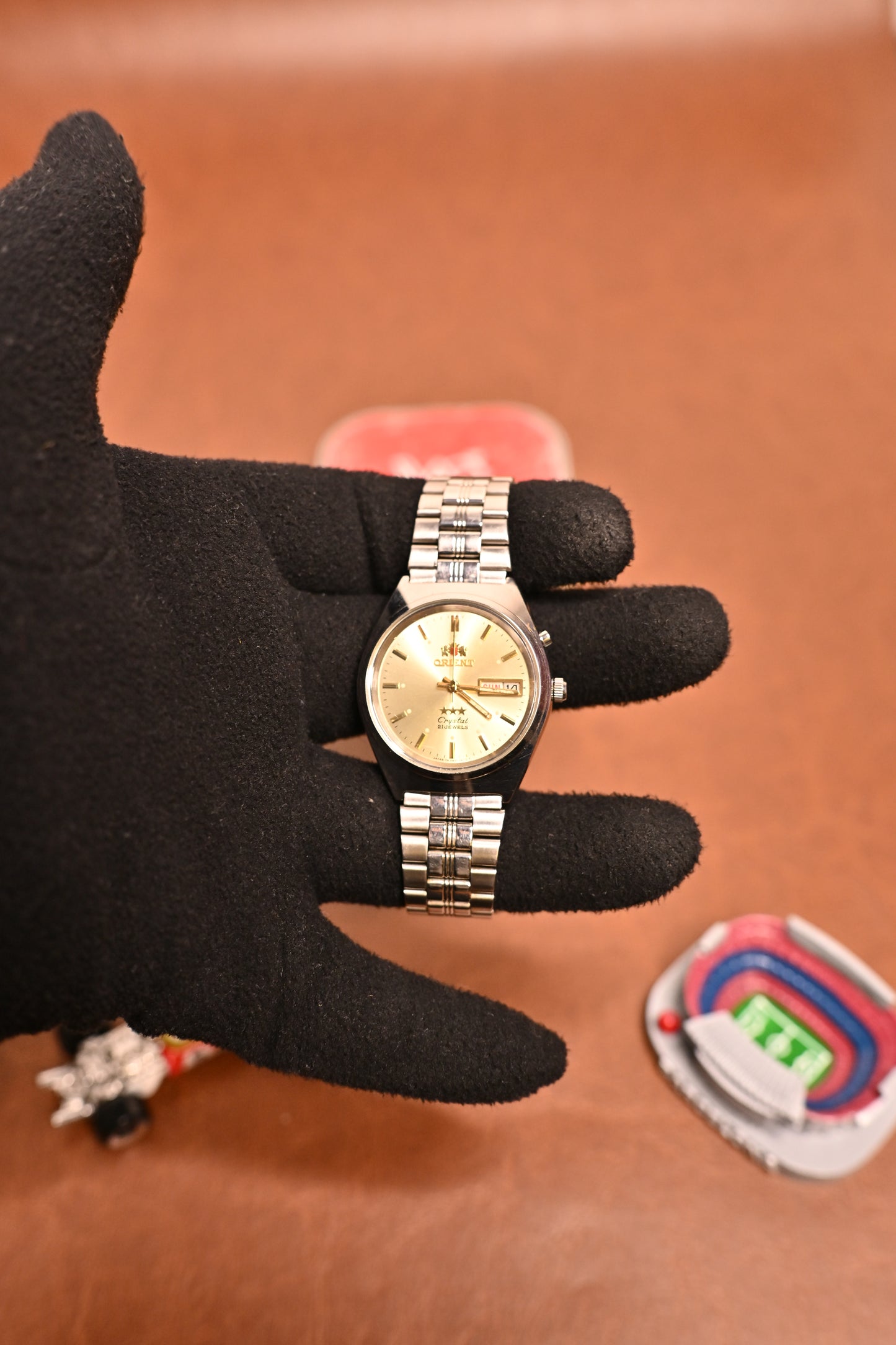 Orient Crystal Three Star Automatic Champagne Dial 21 Jewels (EM03-C2-B CA) | Watchex India