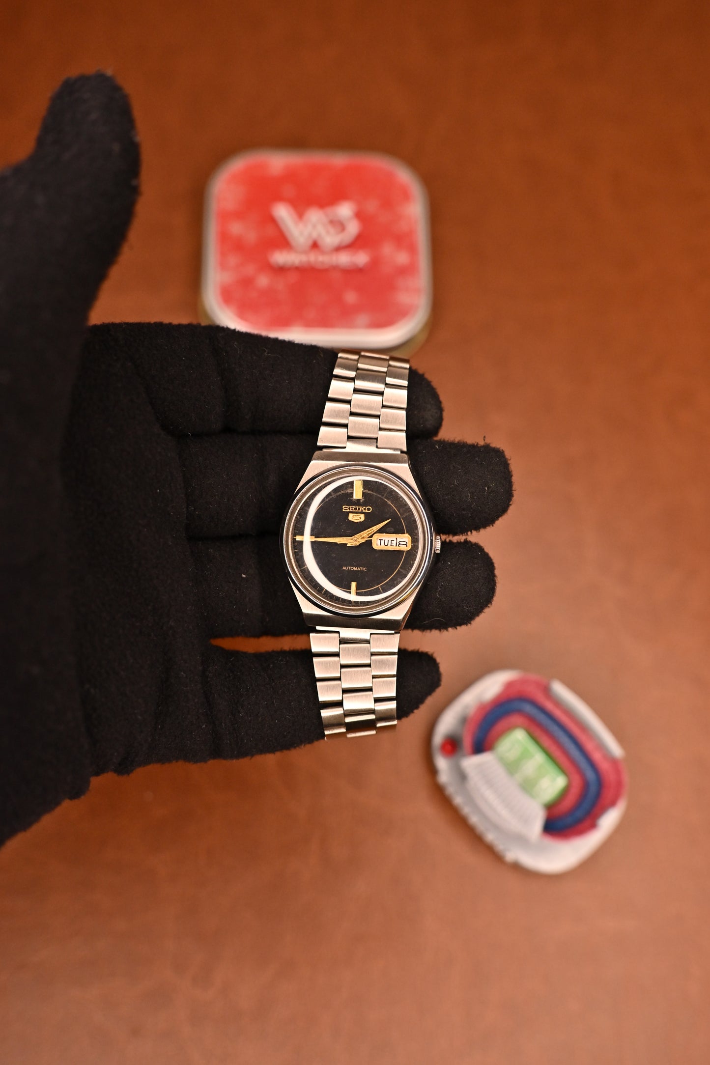 Vintage Seiko 5 Automatic Black Sunburst Dial Day-Date (6309-8930) | Watchex India