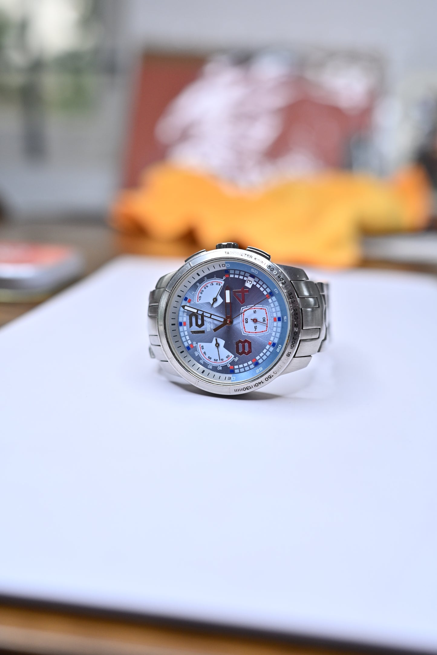 Swatch Irony Chrono Retrograde Blue Signs Swiss Quartz Chronograph | Watchex India