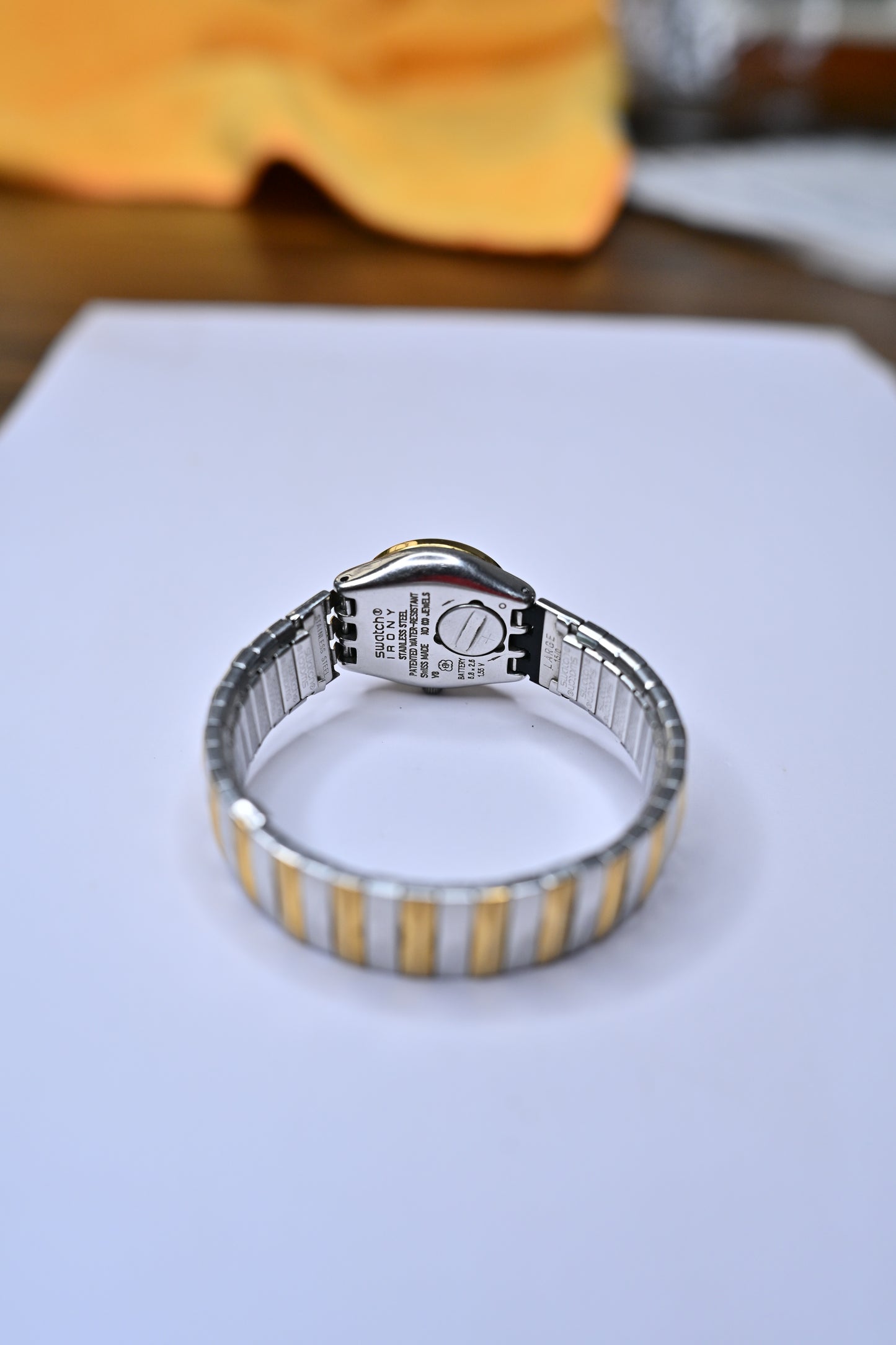 Vintage Swatch Irony Lady Two-Tone Quartz Bejeweled Bezel Watch | Watchex India