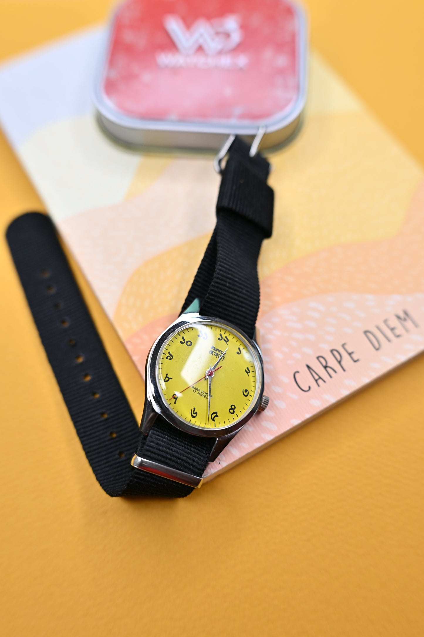 MOD HMT Janata Bengali Numeral Yellow ReDial Hand-Winding Mechanical Watch – Calibre 0231 | Watchex India