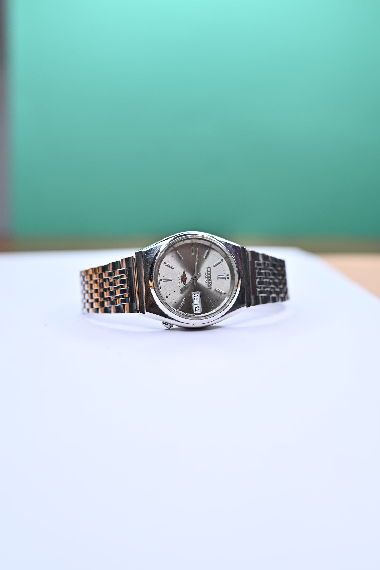 Vintage Citizen Eagle 7 Automatic – Tonneau Case, Sunburst Silver Dial, Day-Date | Watchex India