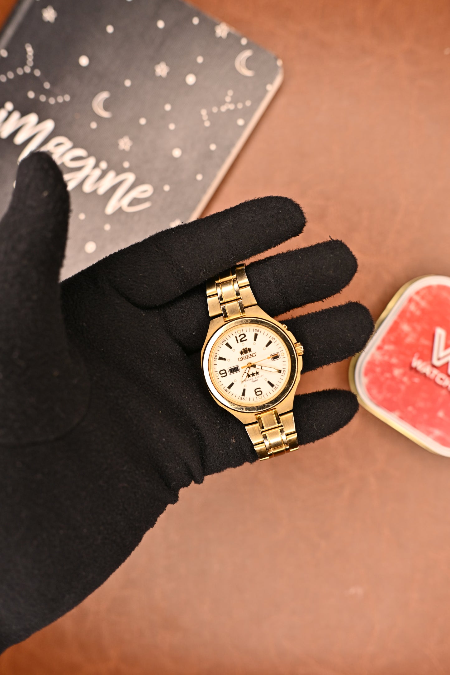 Orient 3 Star Tri-Star EM73-AD CA Automatic – Gold Tone | Japan | Watchex India