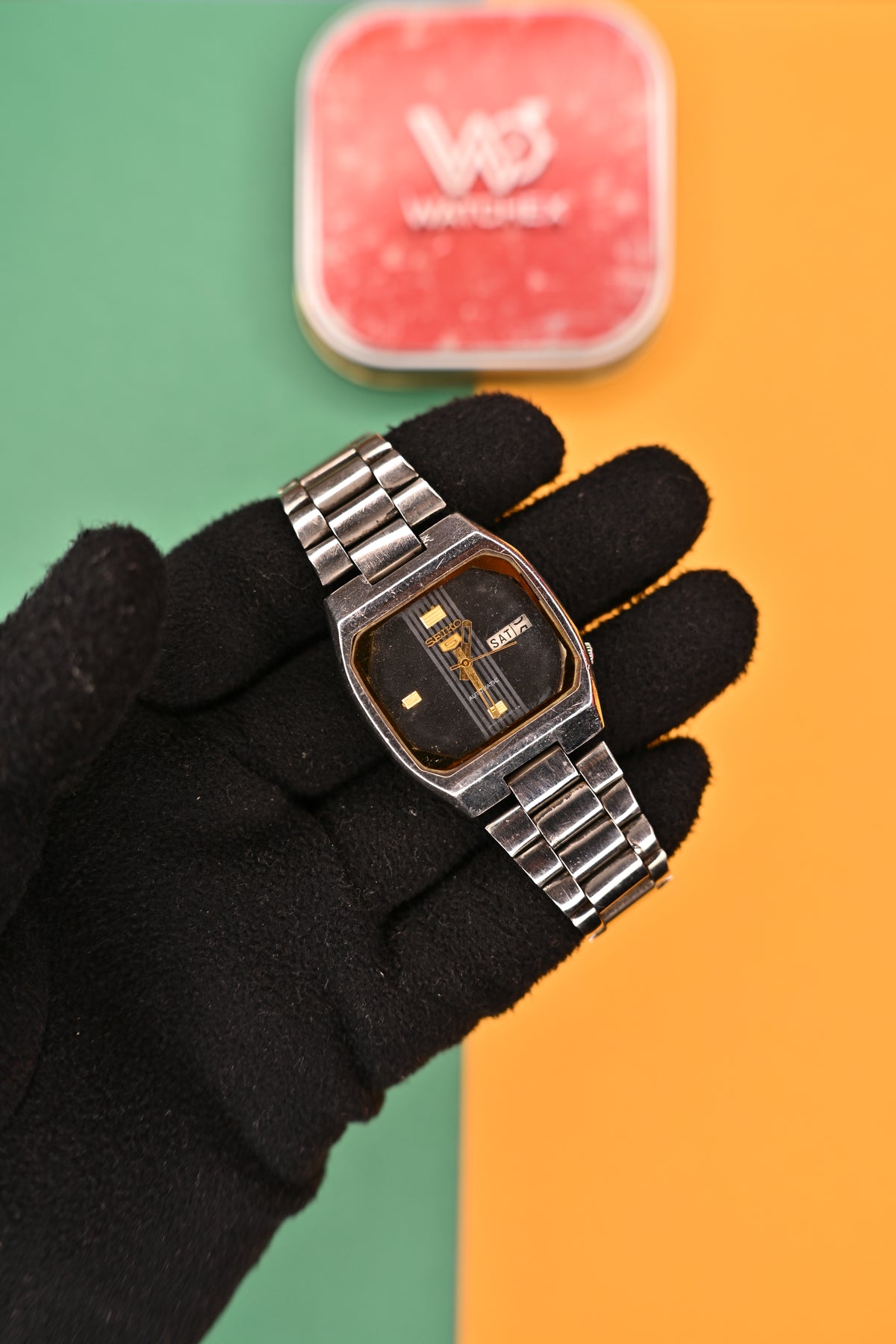 Vintage Seiko 5 Automatic 6309-561A Black Striped Dial Day-Date Watch | Watchex India
