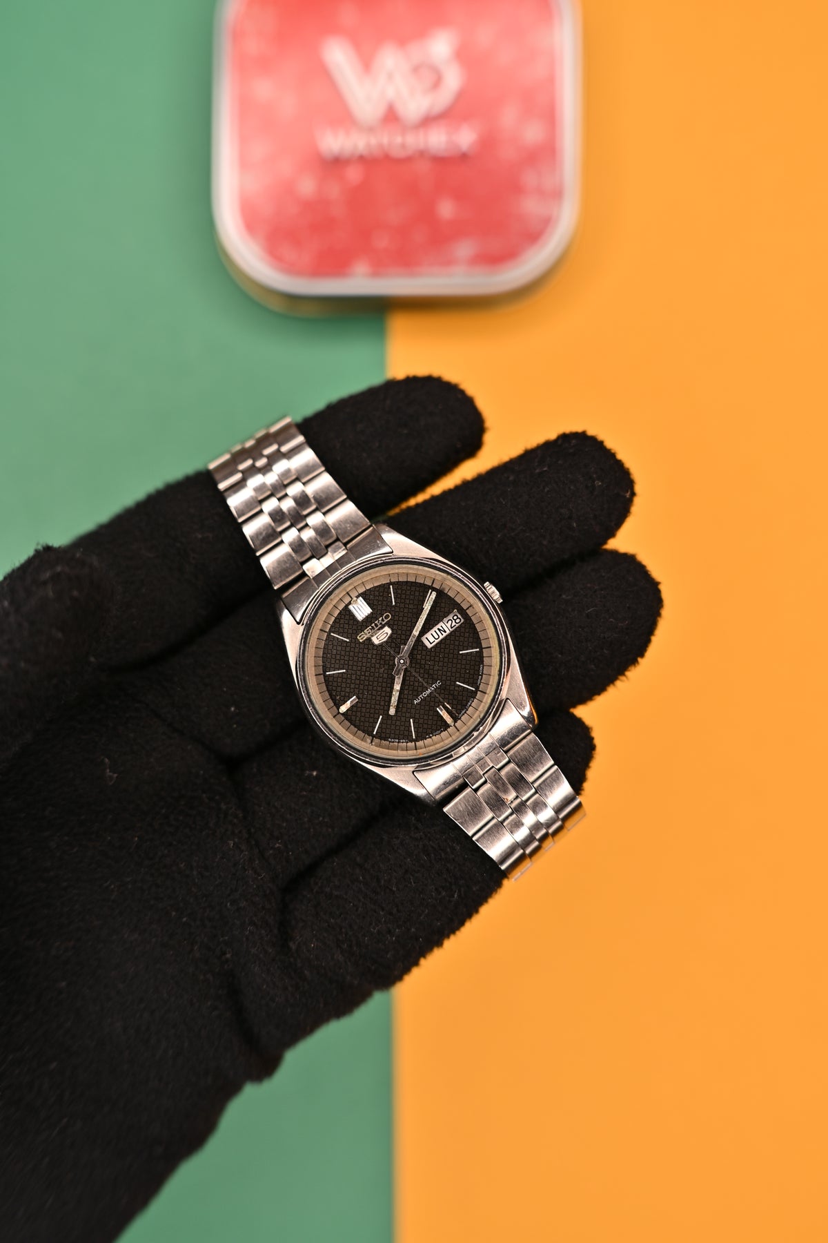 Vintage Seiko 5 Automatic Textured Black Dial Day-Date Watch (Ref. 6309-8900) | Watchex India