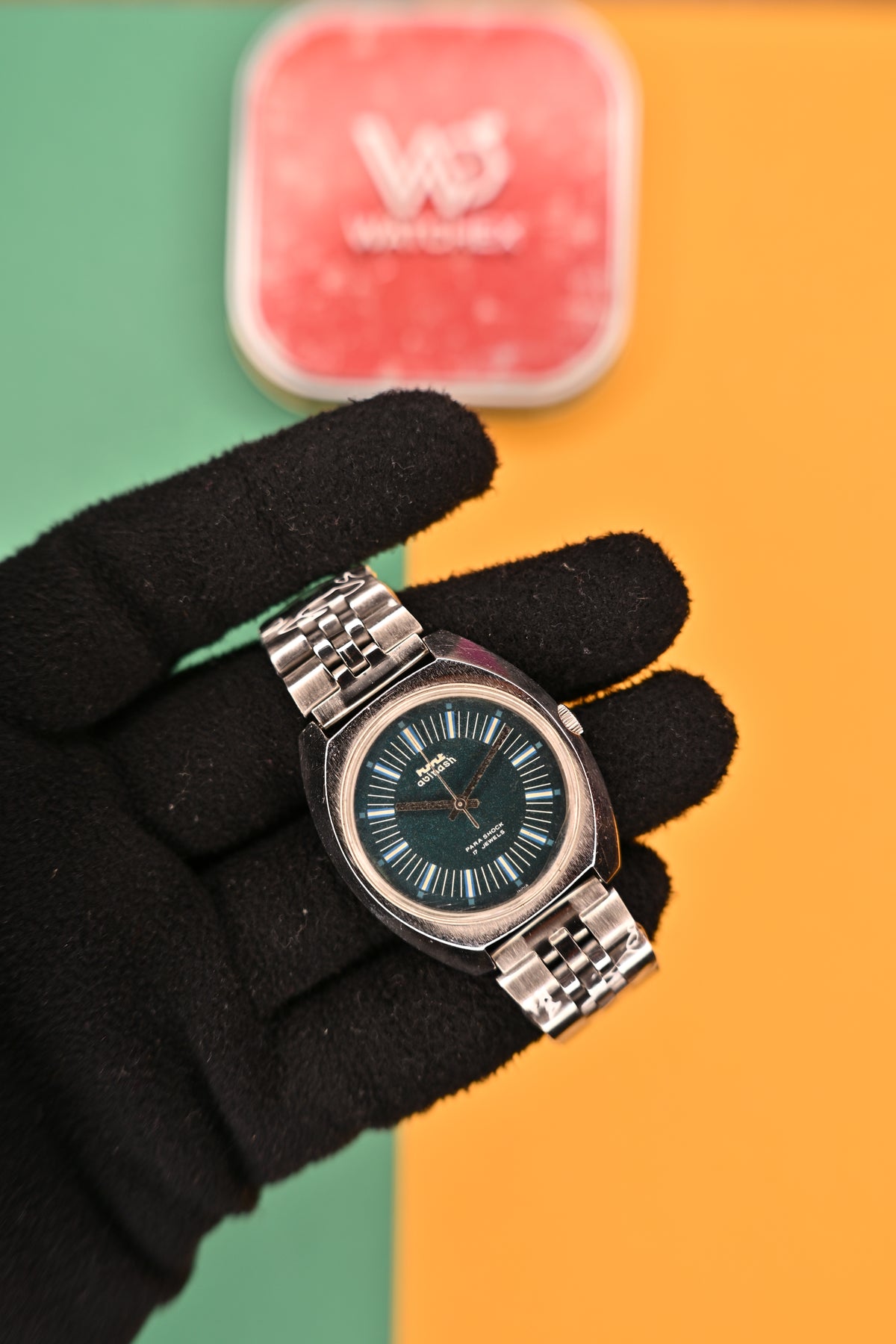 Vintage HMT Abinash Para Shock 17 Jewels Teal Blue Dial Mechanical Watch | Watchex India