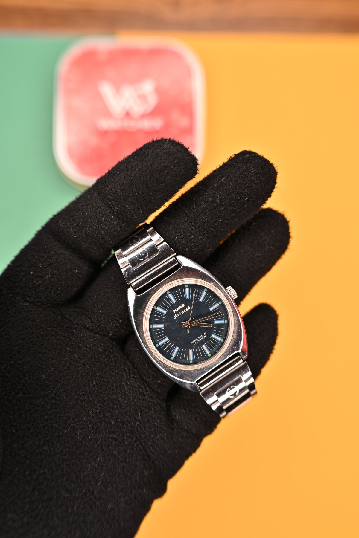 Vintage HMT Avinash Para Shock 17 Jewels Teal Blue Sunburst Dial Mechanical Watch | Watchex India