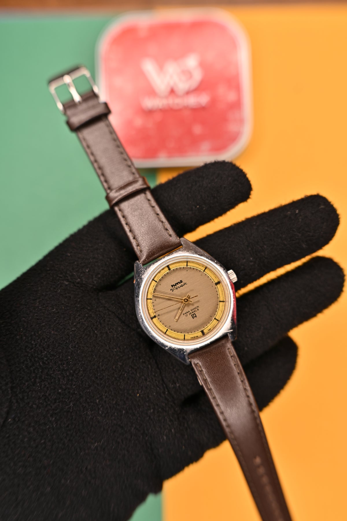 Vintage HMT Vivek Parashock 17 Jewels Champagne Dial Mechanical Watch | Watchex India