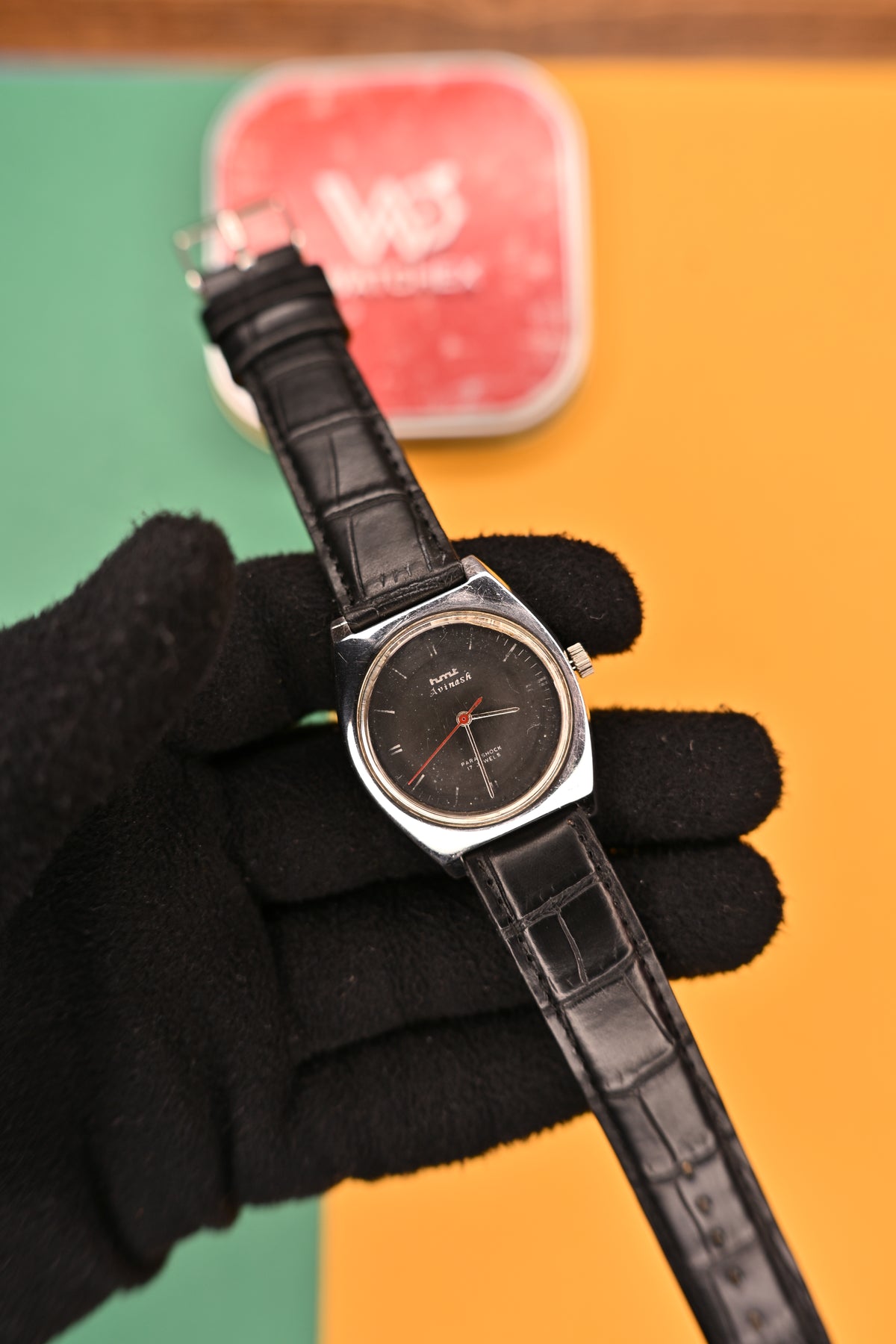 Vintage HMT Avinash Para Shock 17 Jewels Black Dial Mechanical Watch | Watchex India