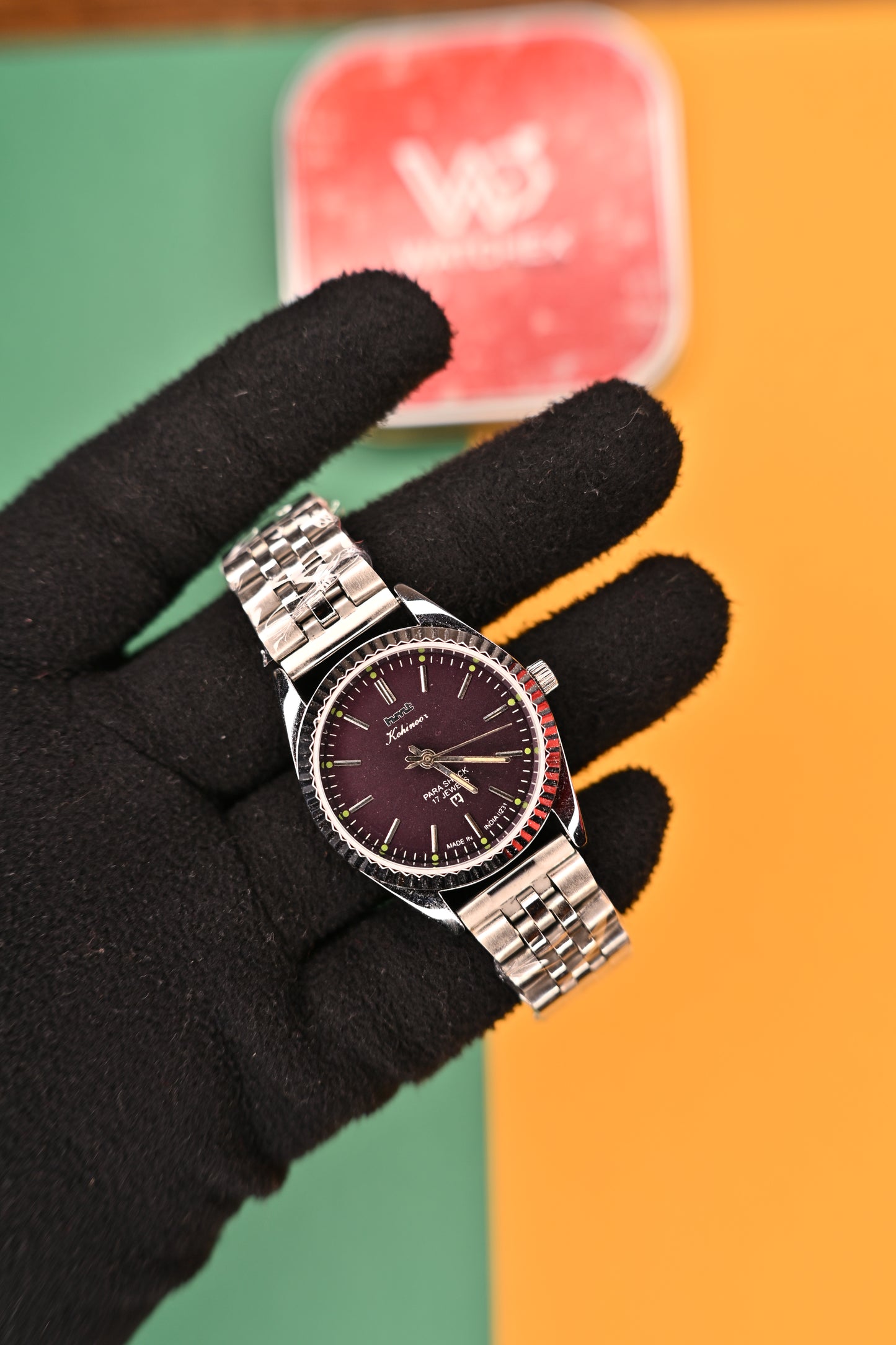 MOD HMT Kohinoor — Maroon Wine Dial 17J Hand-winding