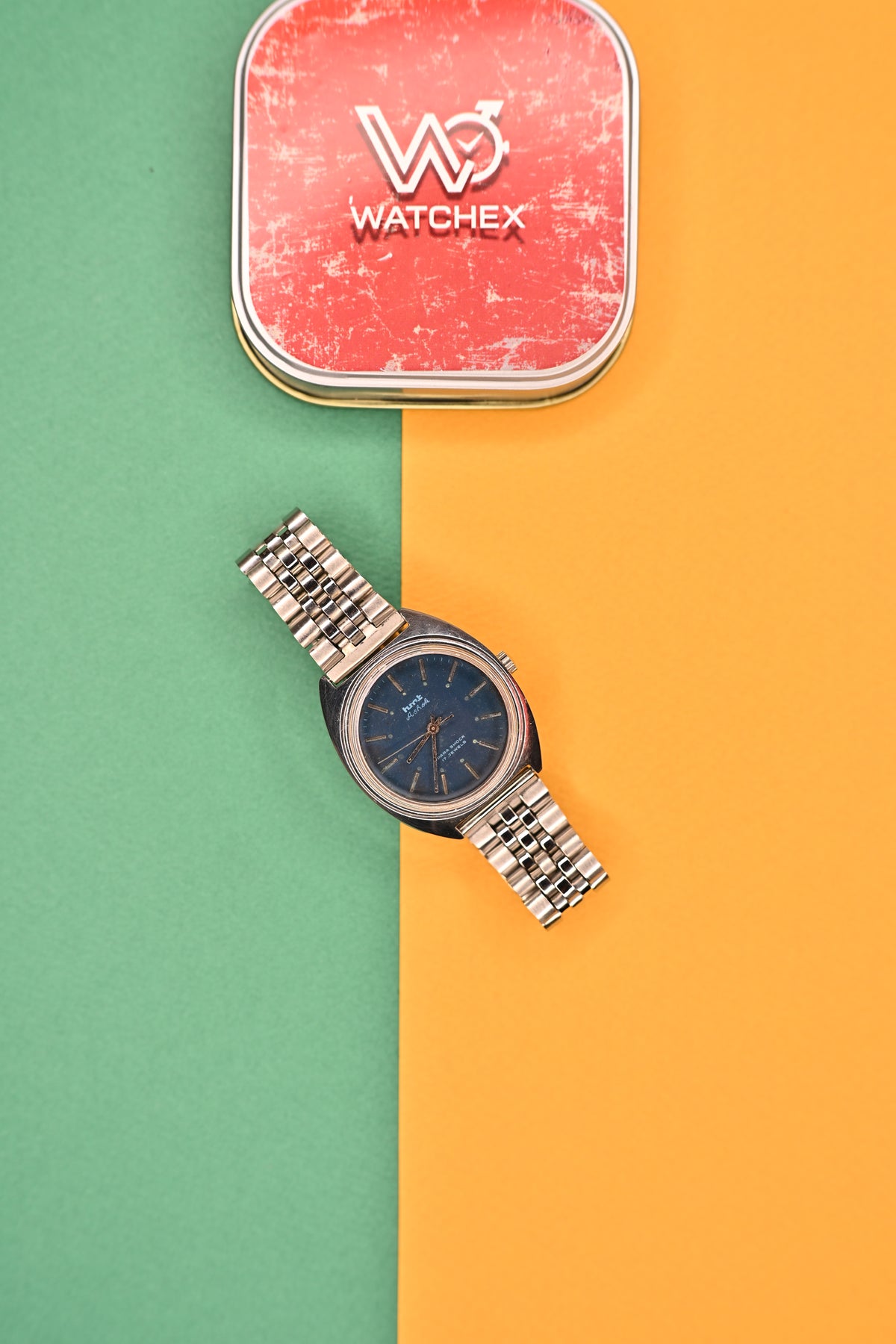 Vintage HMT Ashok Para Shock 17 Jewels Blue Dial Mechanical Watch | Watchex India