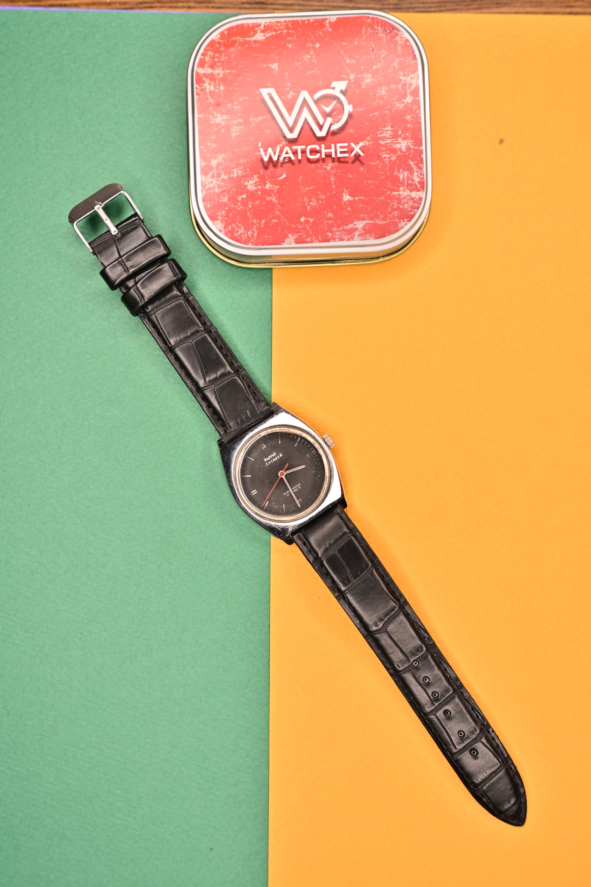 Vintage HMT Avinash Para Shock 17 Jewels Black Dial Mechanical Watch | Watchex India