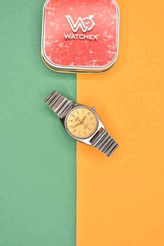 Vintage HMT Tareeq Mechanical – Sunburst Champagne Dial