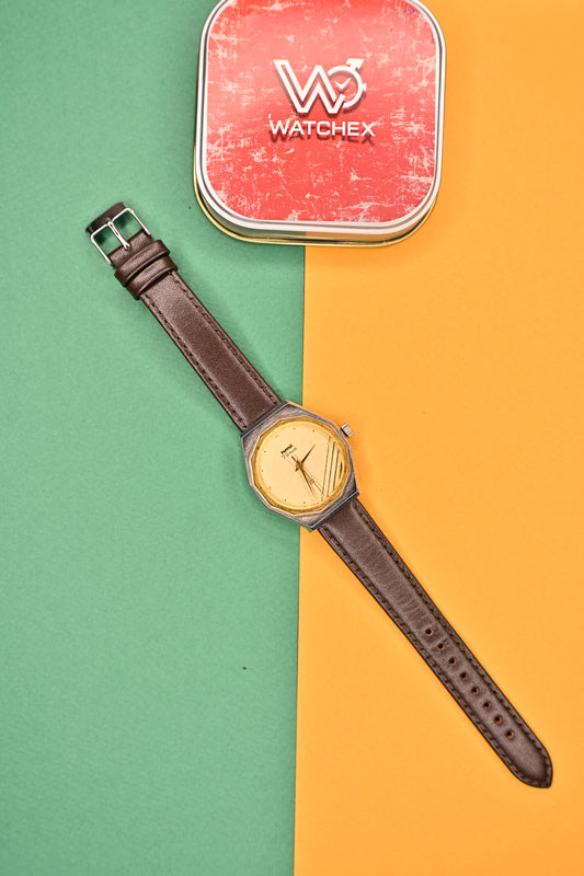 Vintage HMT Varun Para Shock 17 Jewels Gold-Tone Dial Mechanical Watch | Watchex India