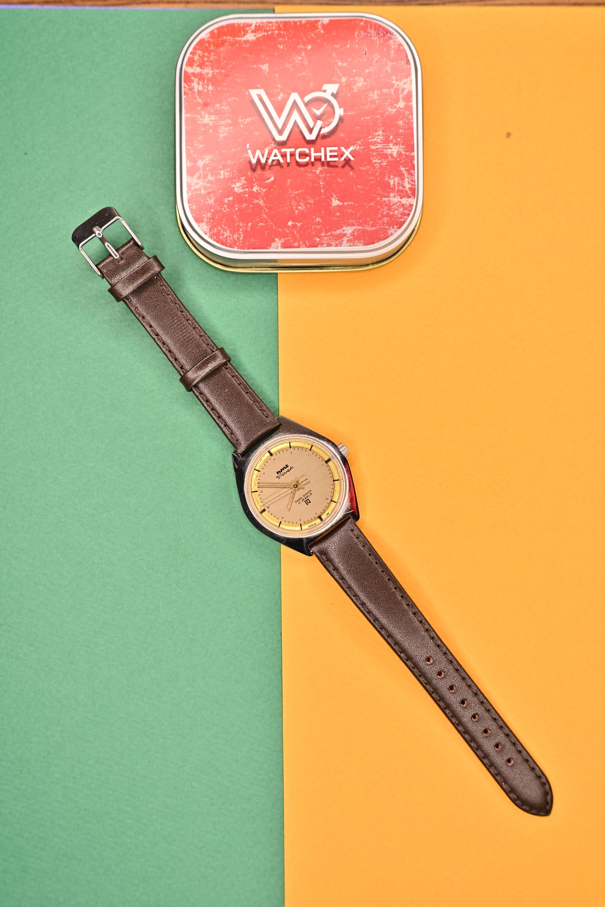 Vintage HMT Vivek Parashock 17 Jewels Champagne Dial Mechanical Watch | Watchex India