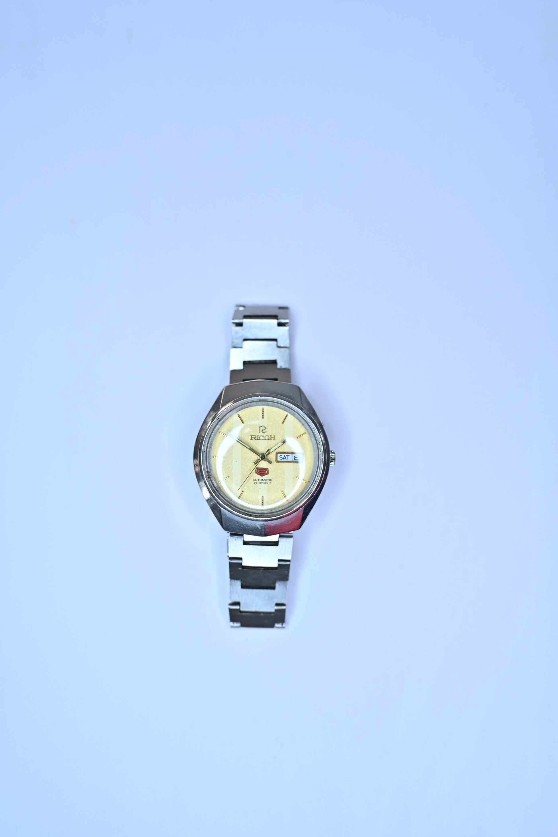 Vintage Ricoh Automatic 21 Jewels Champagne Dial Day-Date Japan Watch 61421A | Watchex India