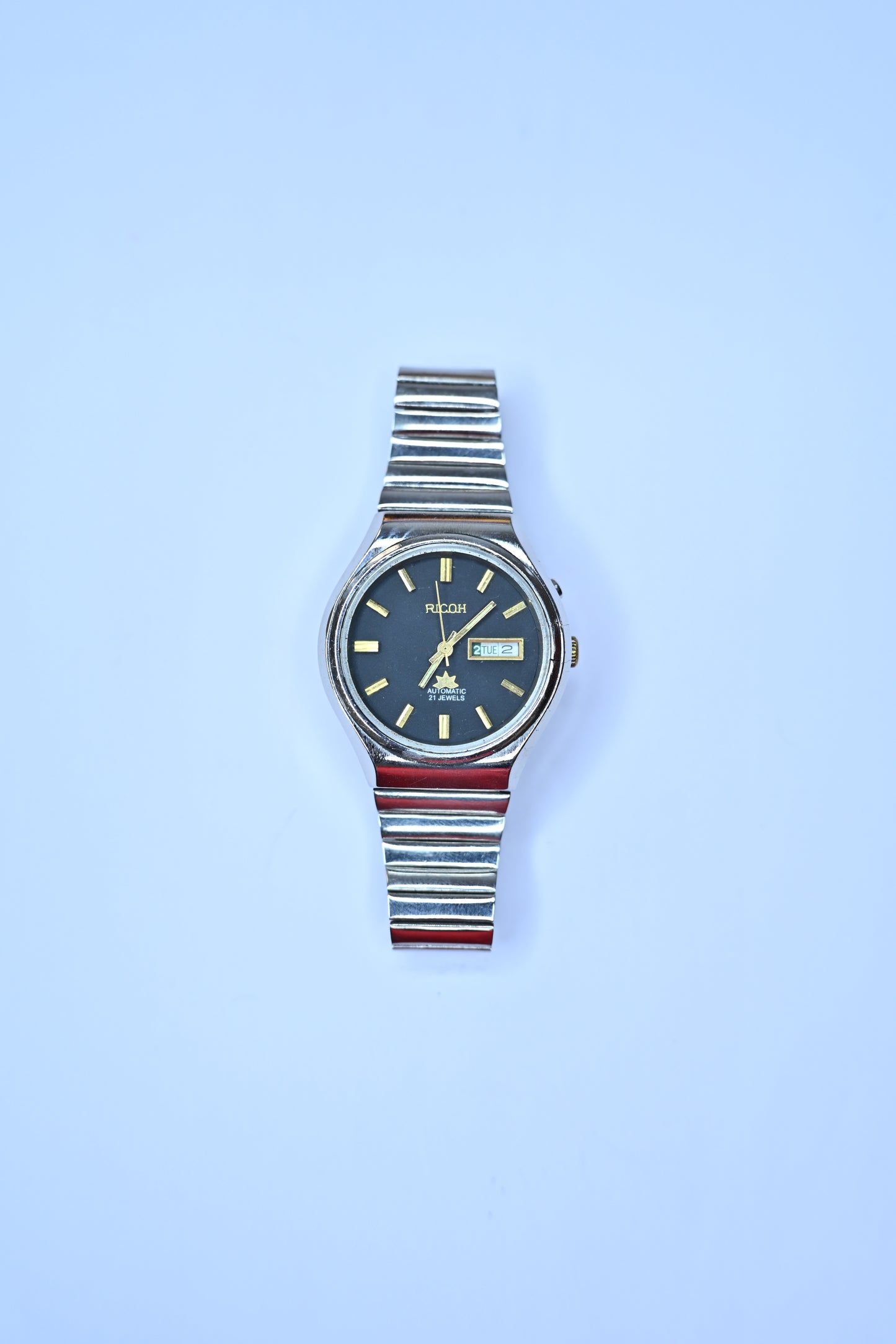 Vintage Ricoh Automatic 21 Jewels Day-Date Charcoal Redial Japan Watch 61451AC | Watchex India