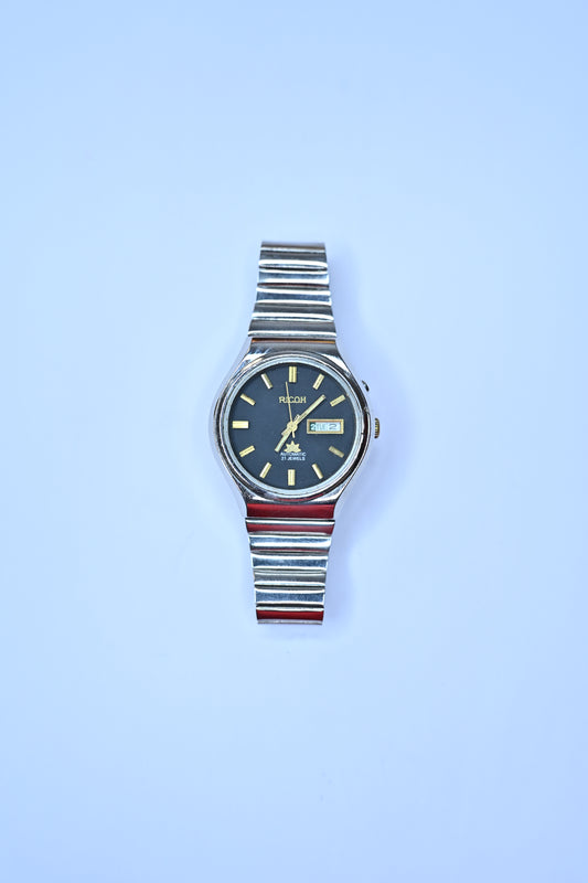 Vintage Ricoh Automatic 21 Jewels Day-Date Charcoal Redial Japan Watch 61451AC | Watchex India
